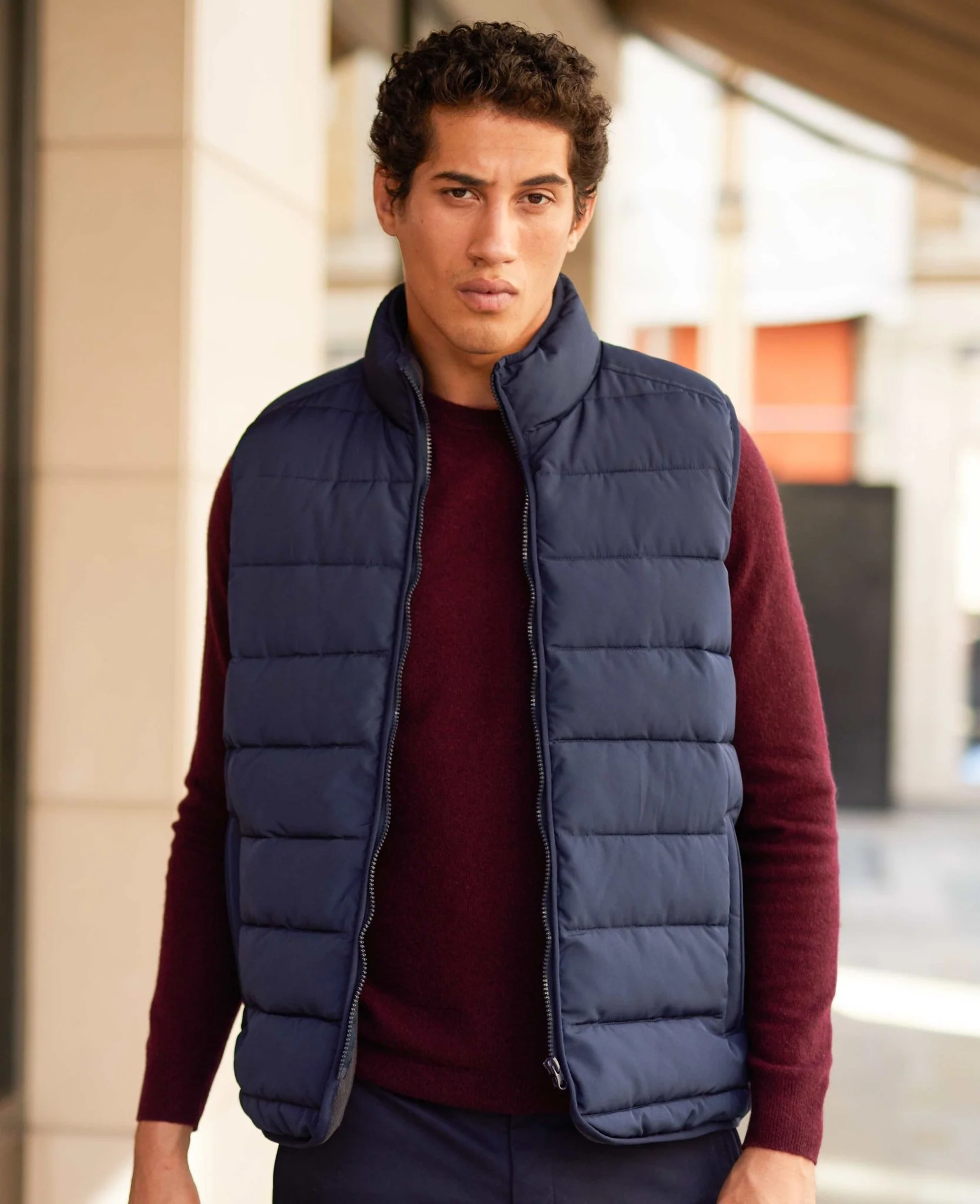 100% Recycled Navy Quilted Gilet - Image 3