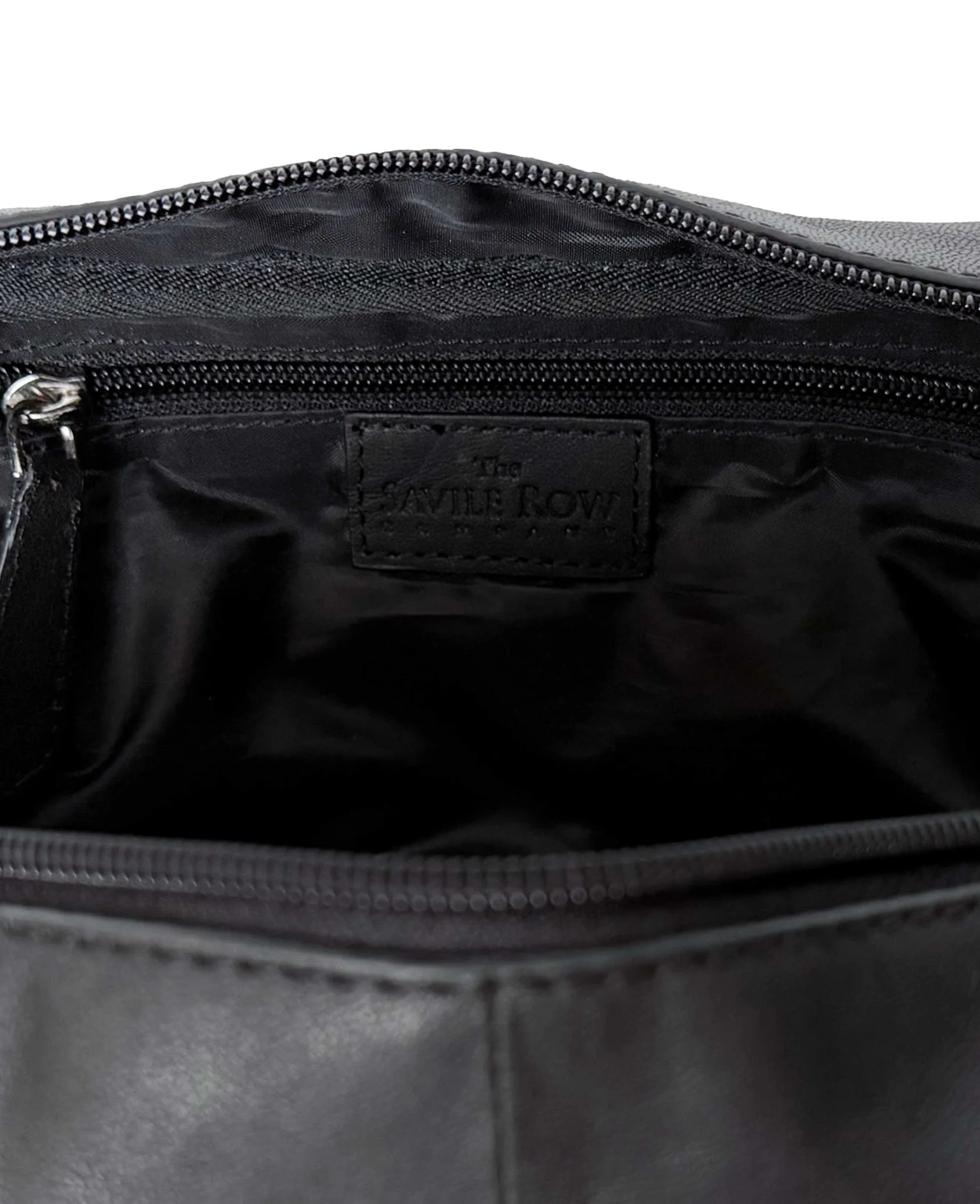 Black Leather Savile Row Wash Bag - Image 6