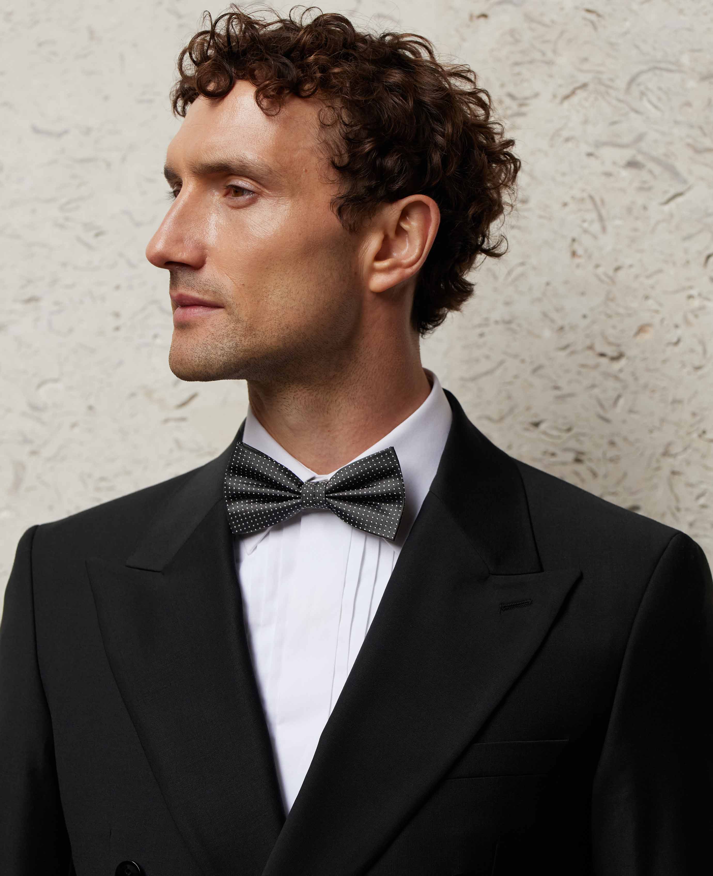 Black Silk Pinspot Ready Bow Tie & Cufflink Set - Image 2