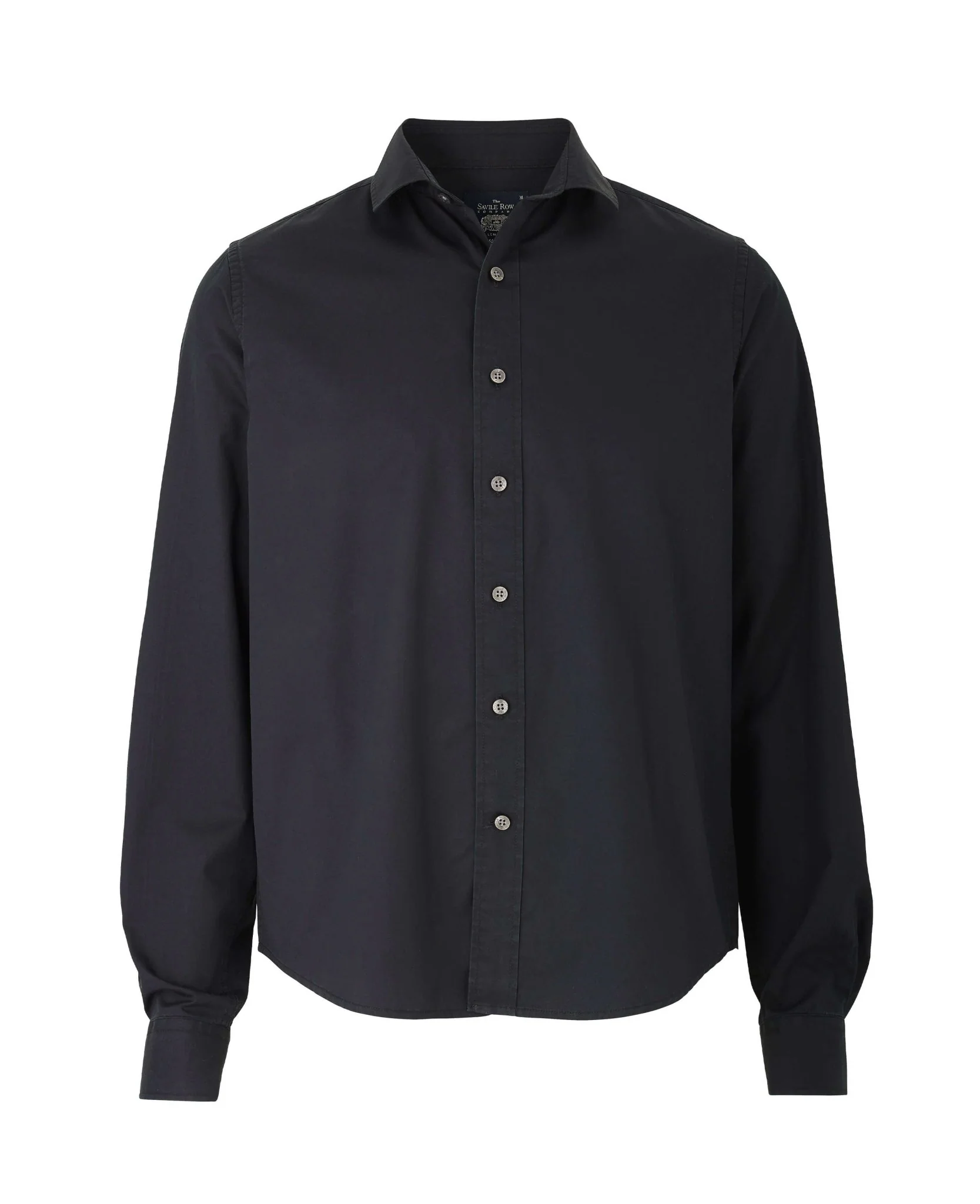 Black Twill Slim Fit Shirt in Shorter Length [RTC] - Image 3