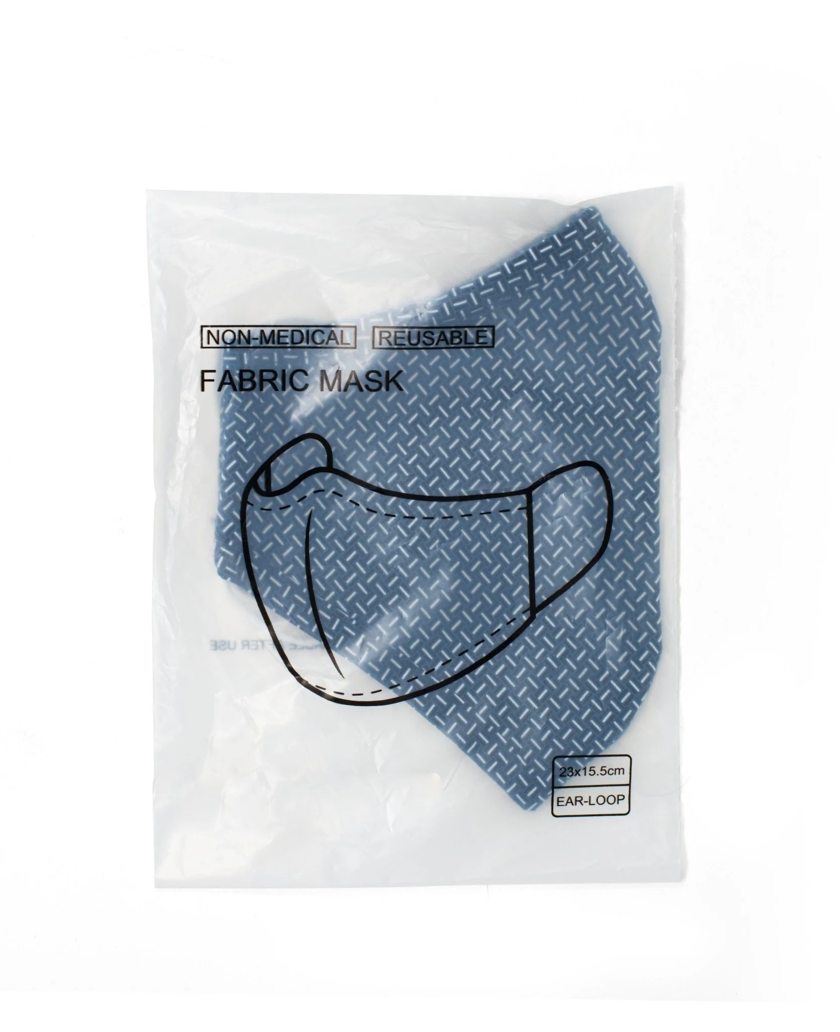 Black White Weave Print Reusable Cotton Face Mask [RTC] - Image 3