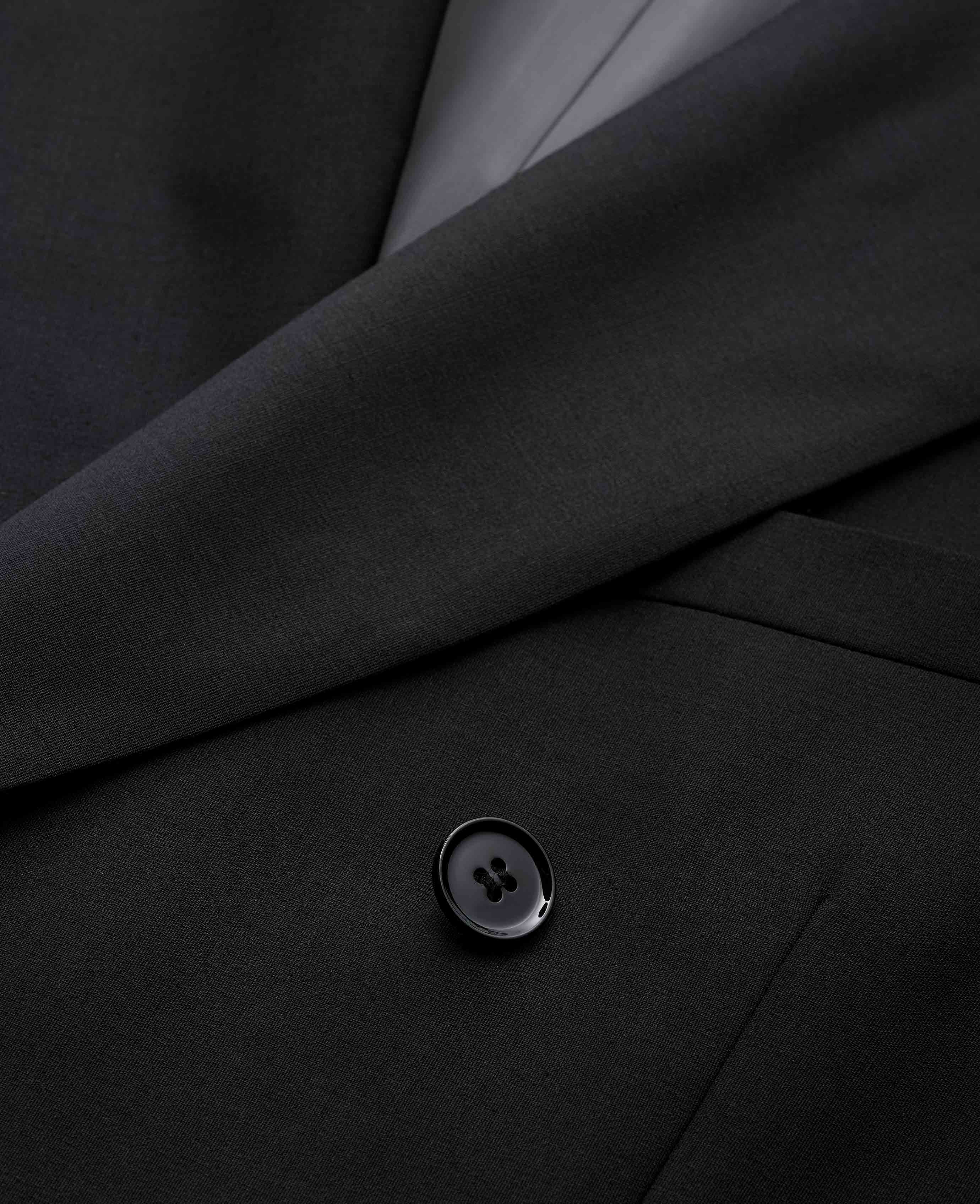 Black Wool Blend Tailored Double Breasted Suit - Image 8