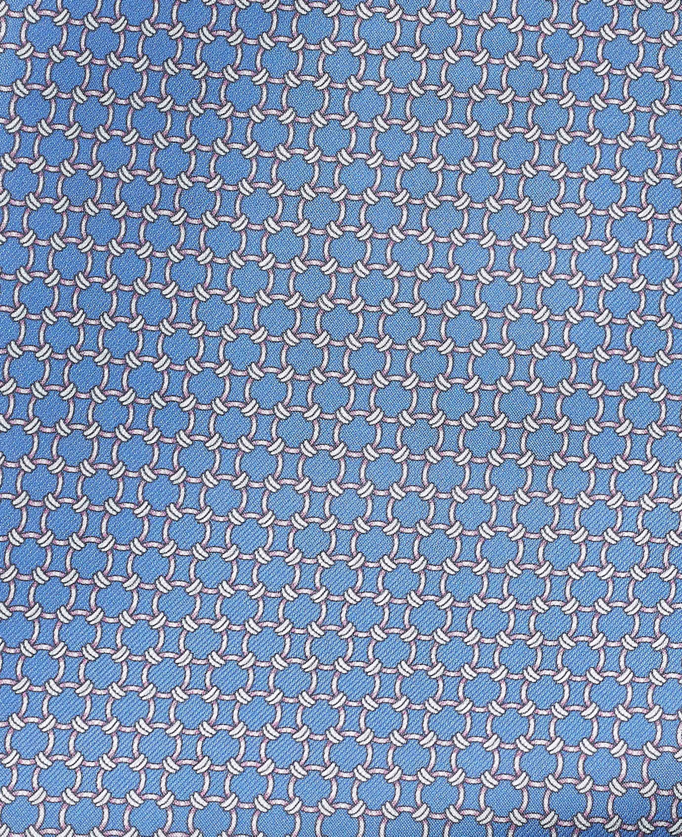Blue Chain Silk Pocket Square - Image 2