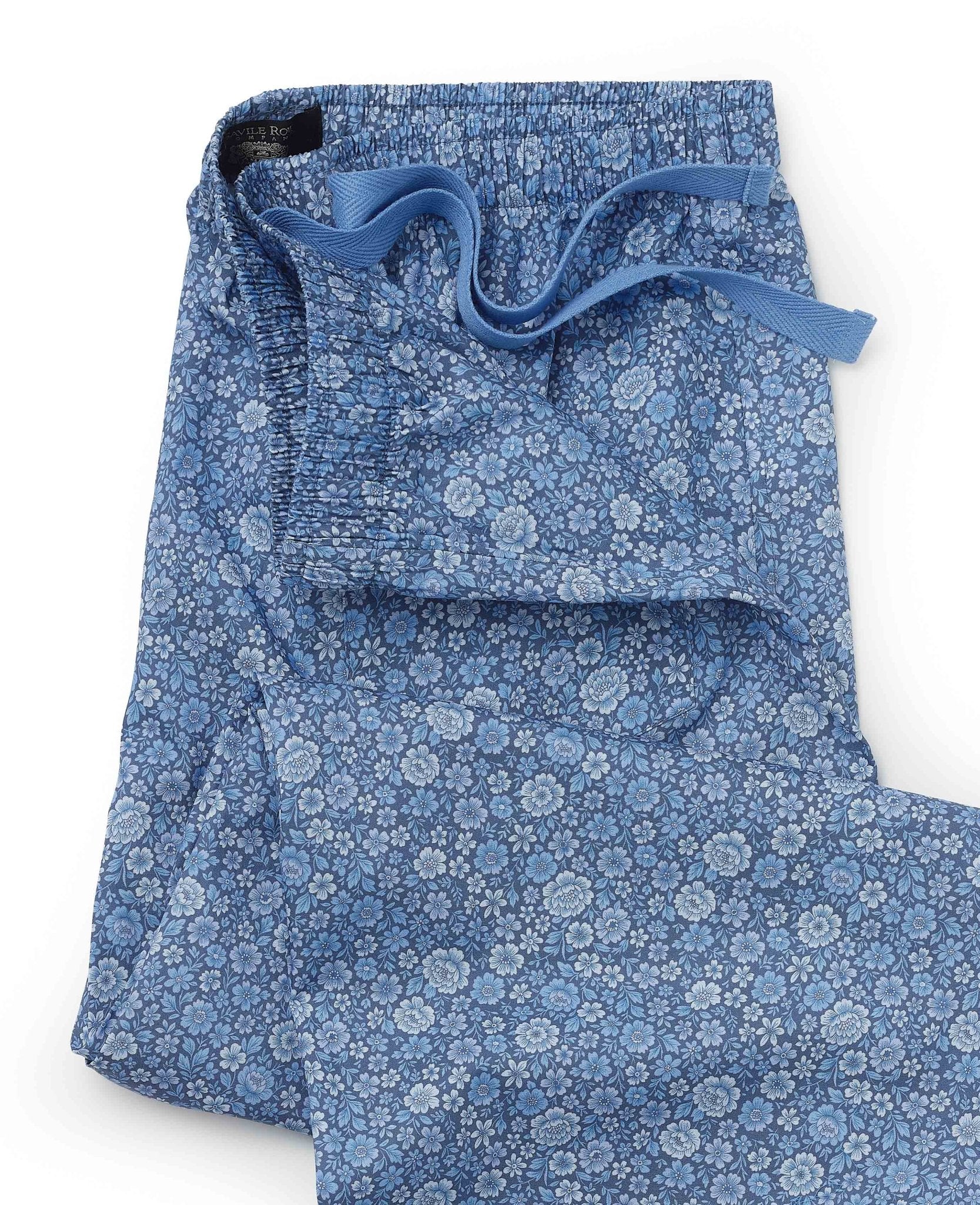 Blue Cotton Floral Lounge Pants - Image 4