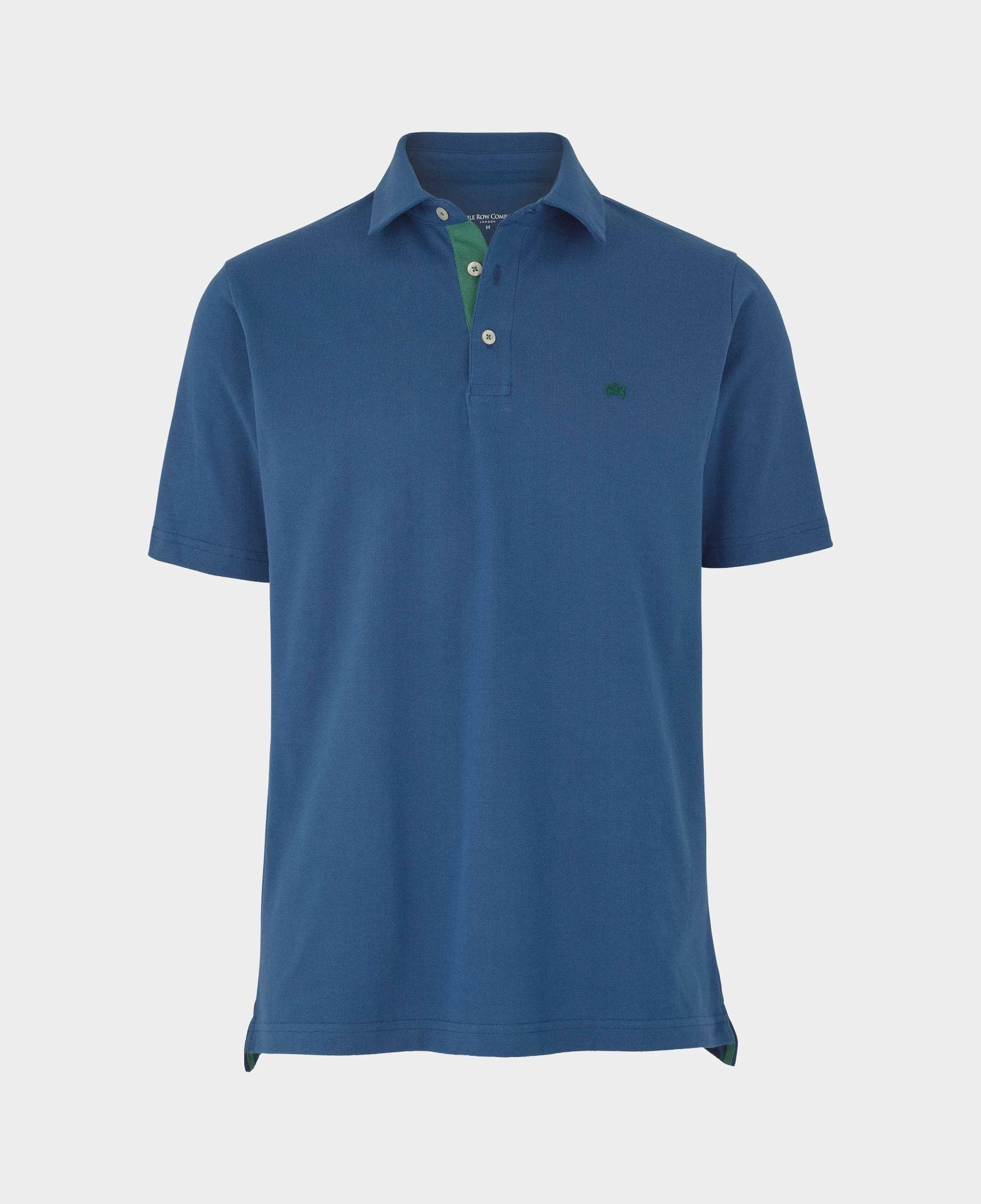 Blue Cotton Pique Short Sleeve Polo Shirt - Image 4
