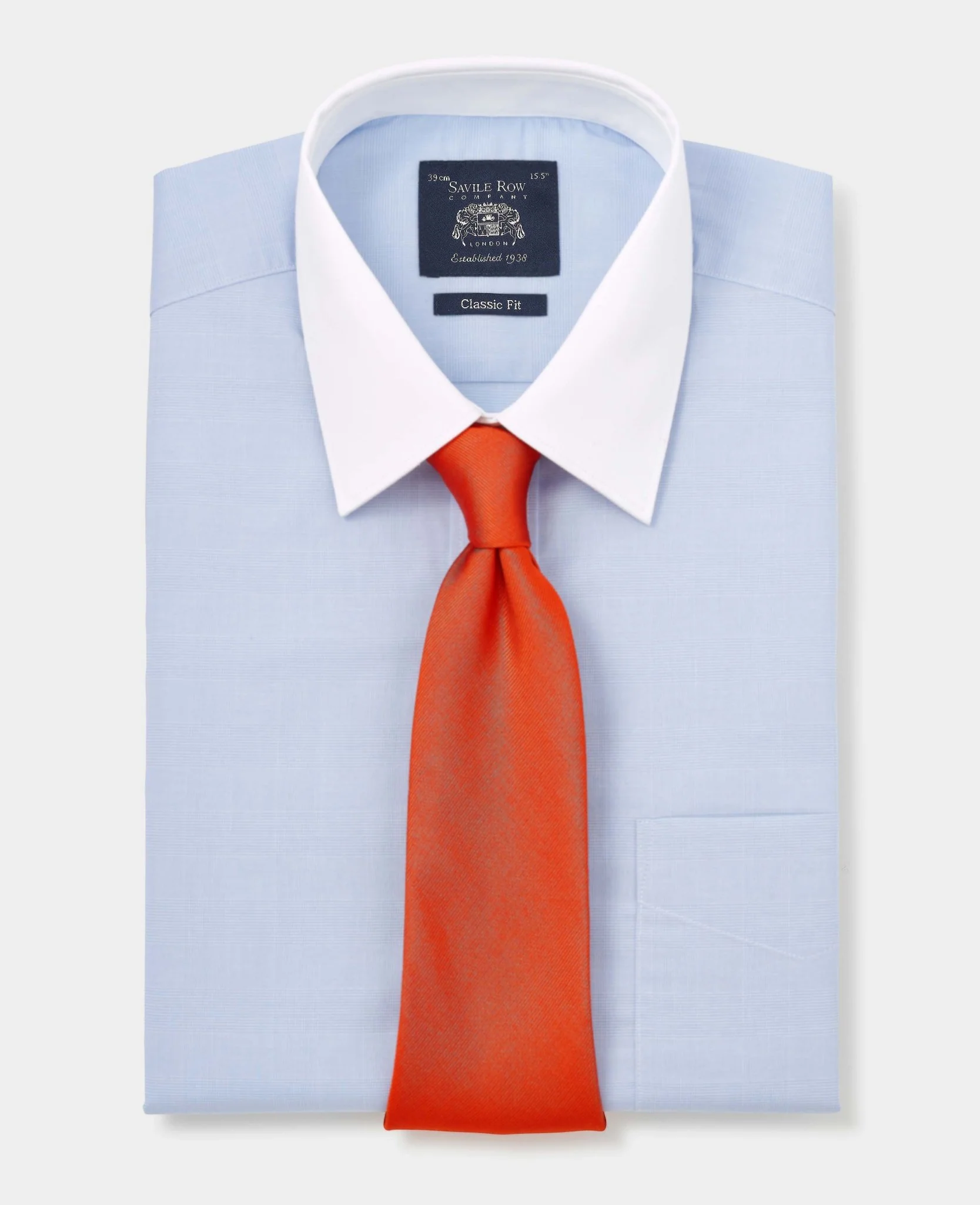 Blue Cotton Prince of Wales Check Classic Fit Winchester Formal Shirt - Double Cuff - Image 7