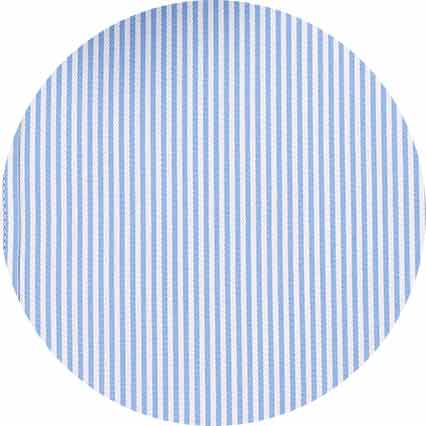 Blue Cotton Twill Classic Fit Striped Formal Shirt - Single Cuff - Image 10