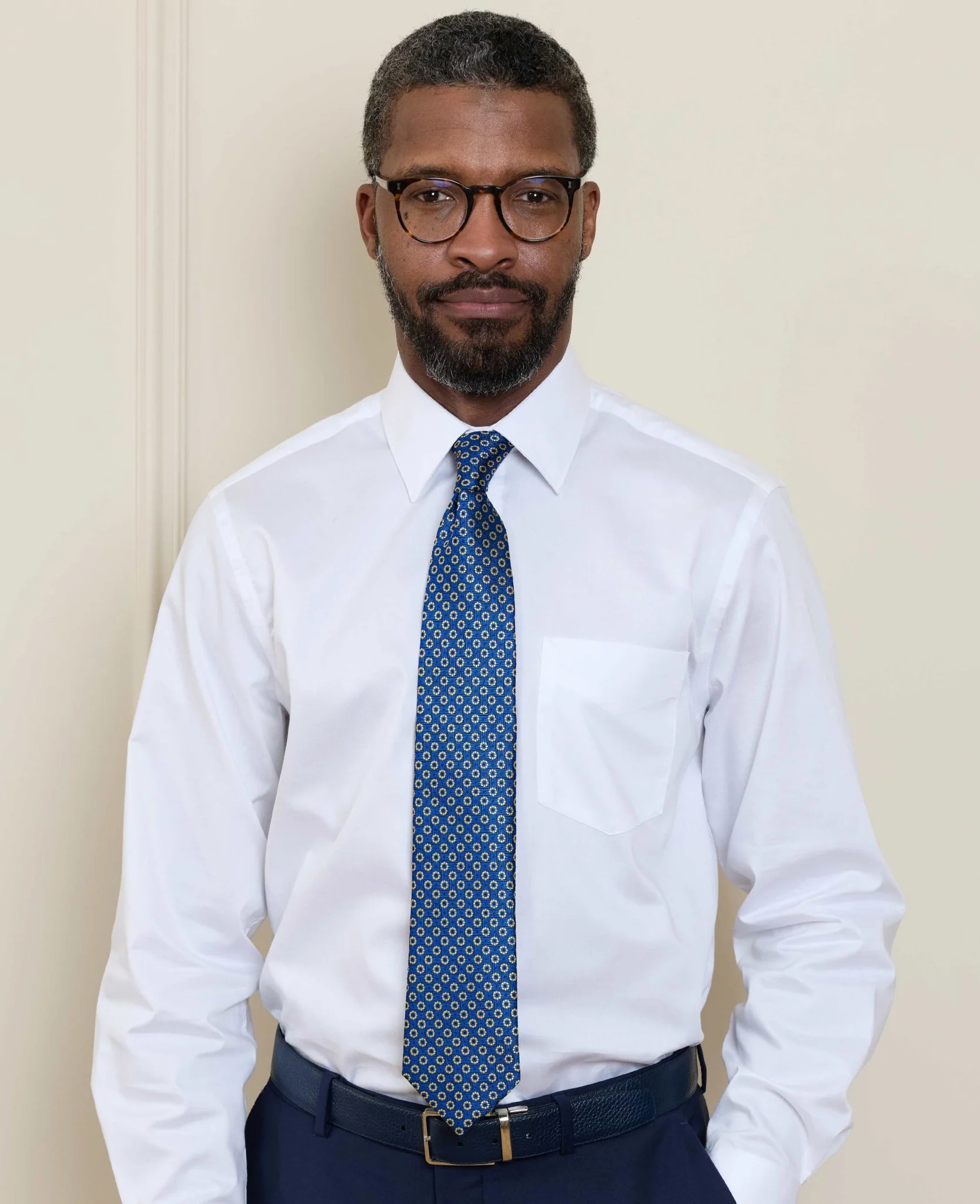 Blue Foulard Silk Tie - Image 3