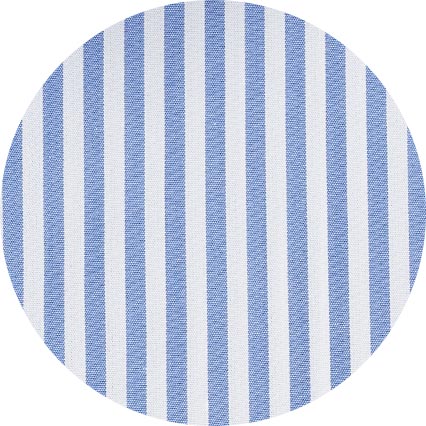 Blue Slim Fit Striped Formal Shirt - Single Cuff - Image 7