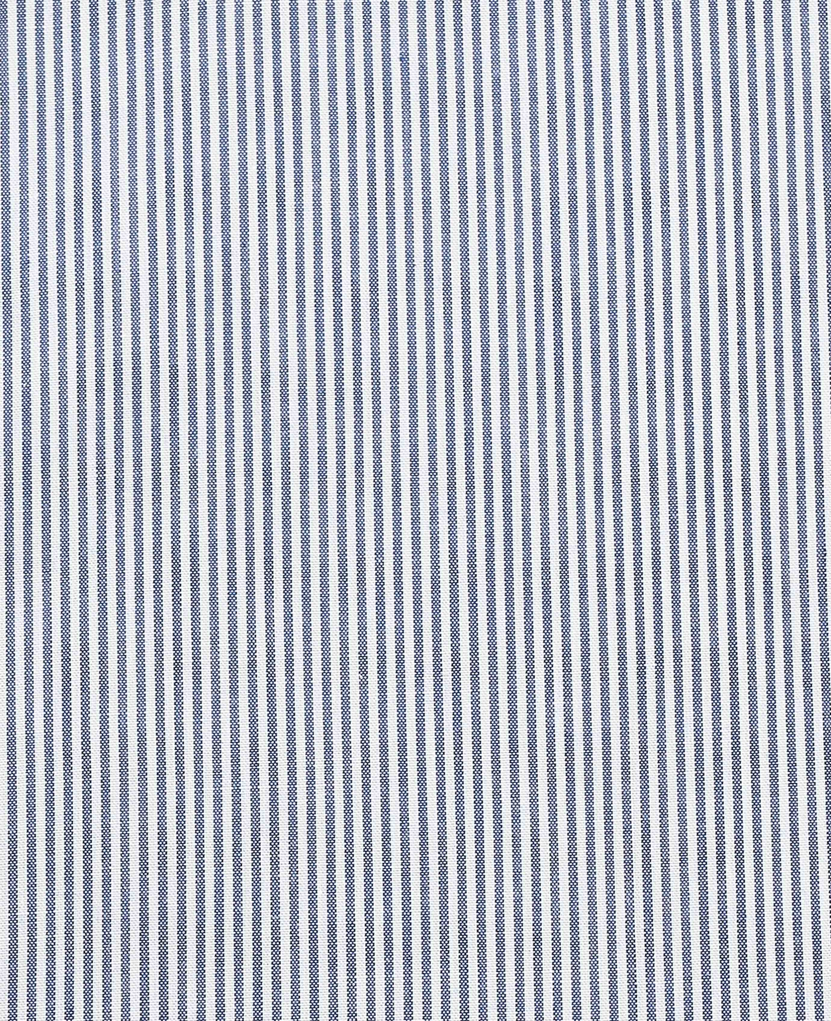 Blue White Stripe Poplin Slim Fit Pin Collar Winchester Formal Shirt - Double Cuff - Image 8
