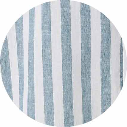 Blue White Variegated Stripe Cotton Linen Classic Fit Button-Down Casual Shirt - Image 7