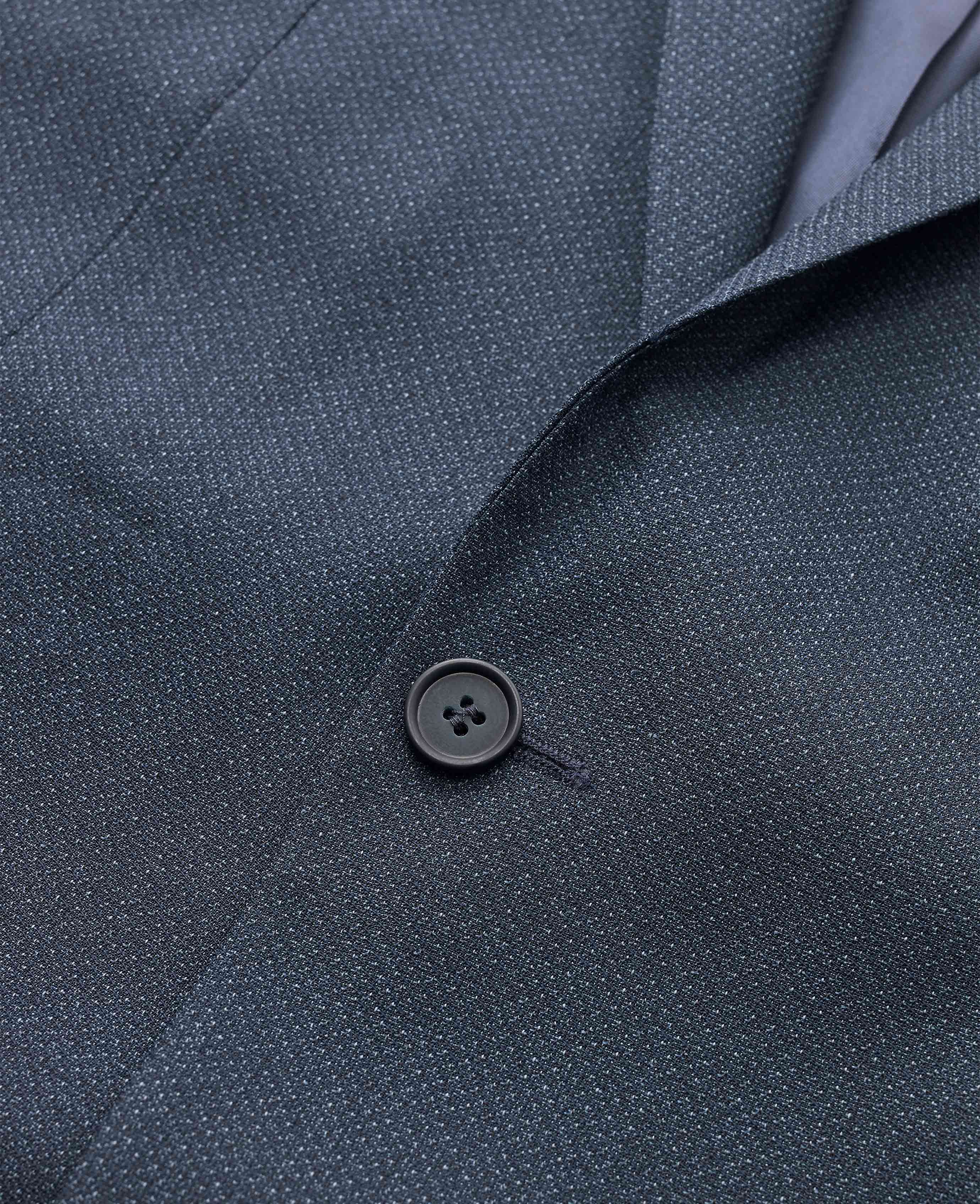 Blue Wool-Blend Micro Pattern Patch Pocket Jacket [RTC] - Image 4