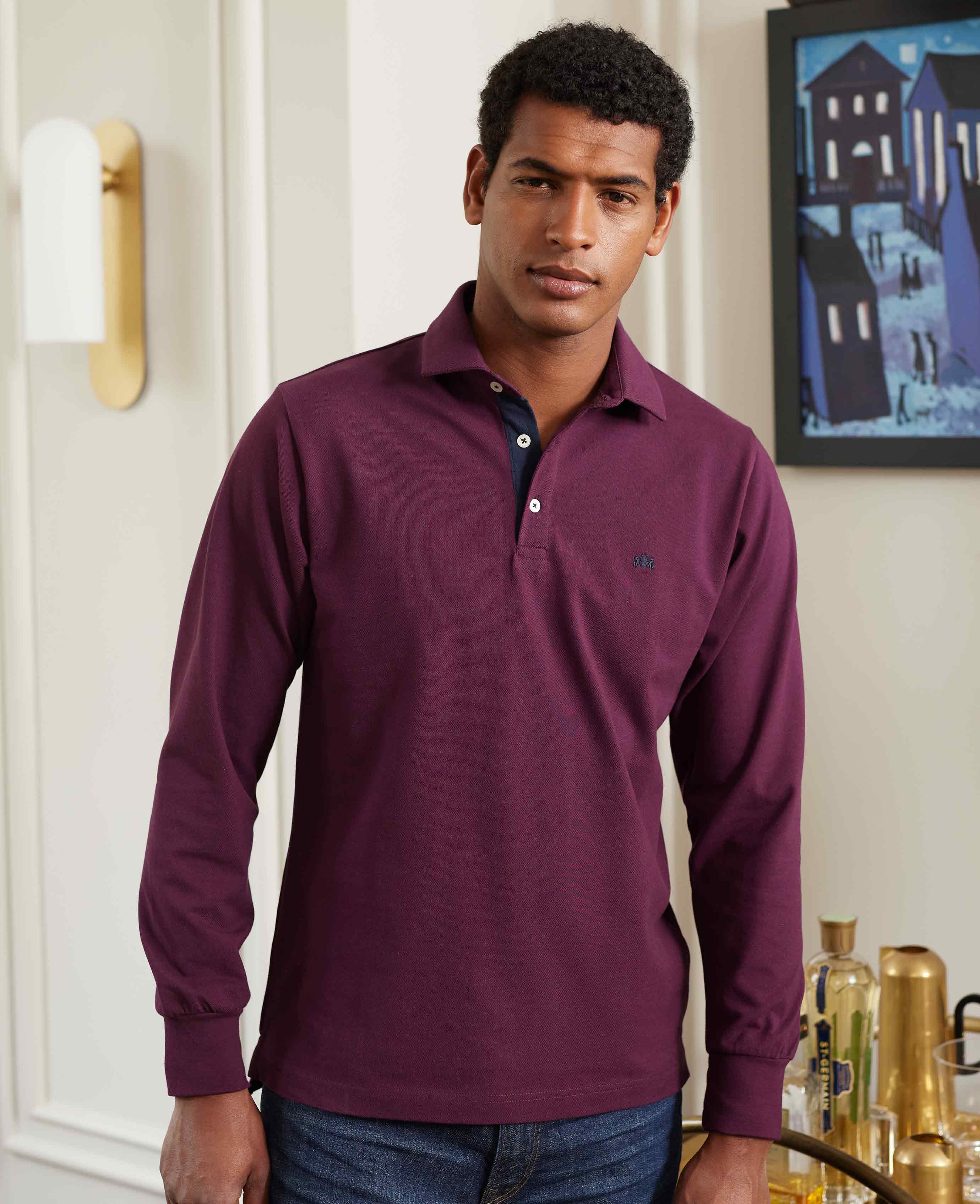 Burgundy Long Sleeve Polo Shirt [RTC] - Image 4