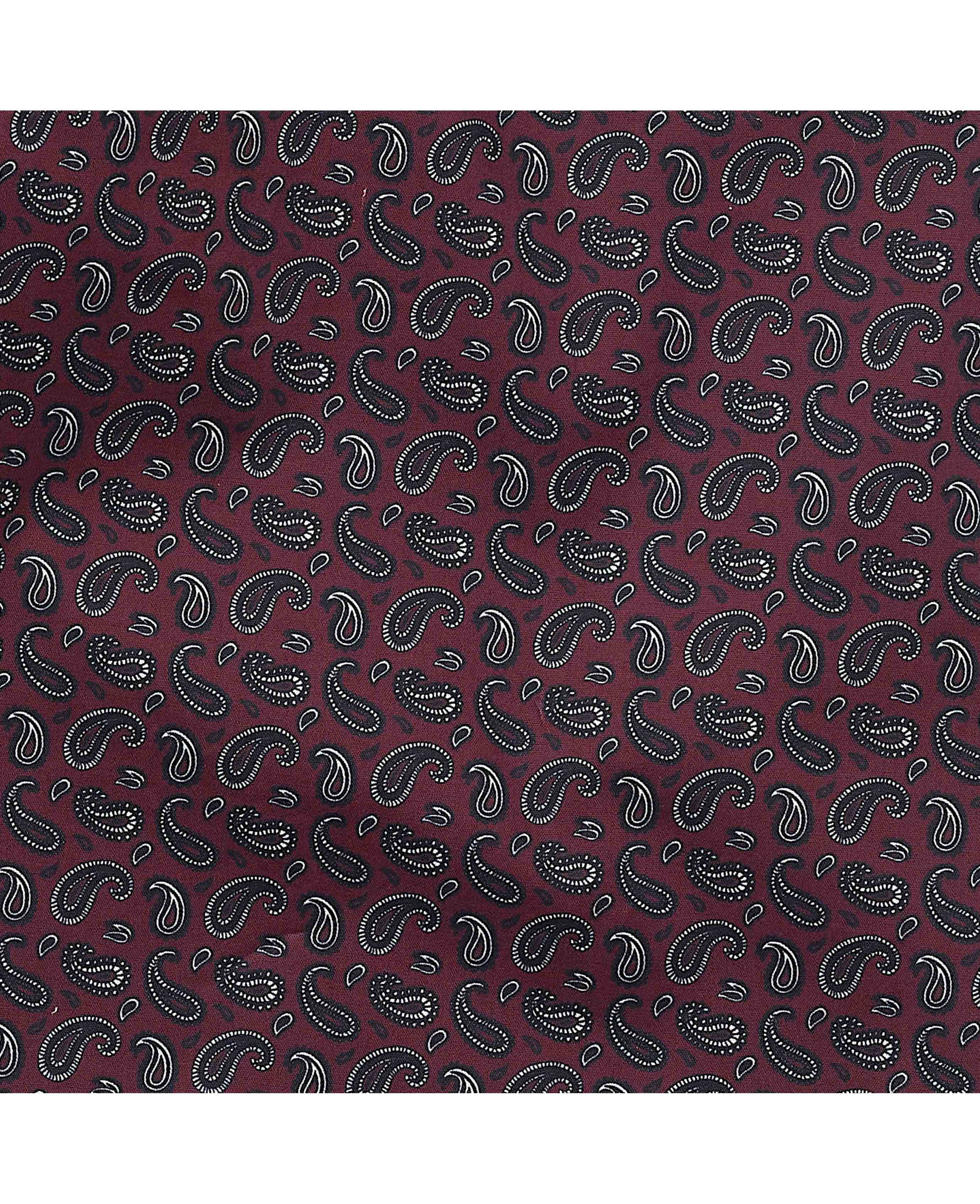 Burgundy Paisley Cotton Lounge Pants - Image 5