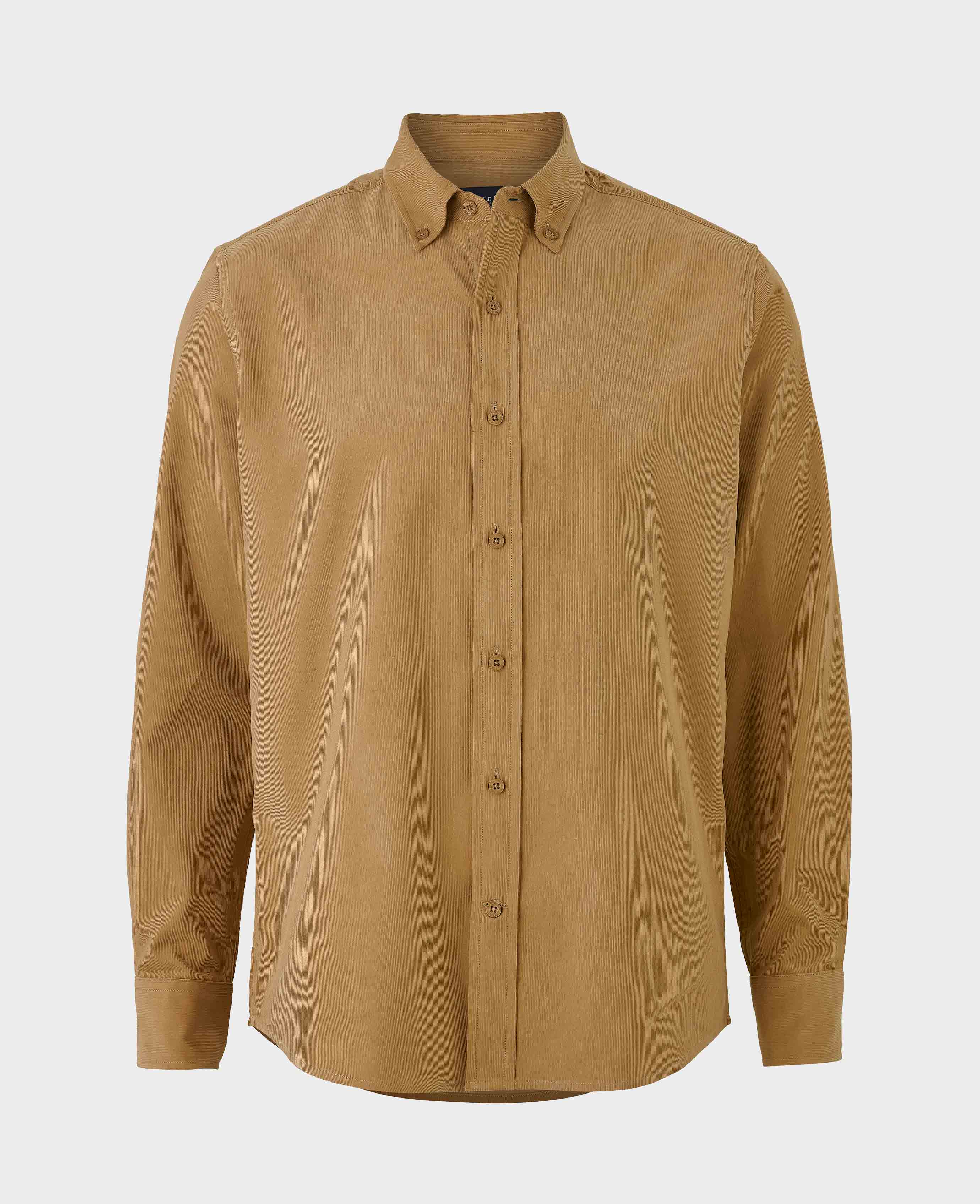 Camel Cotton Babycord Slim Fit Button-Down Casual Shirt - Image 5