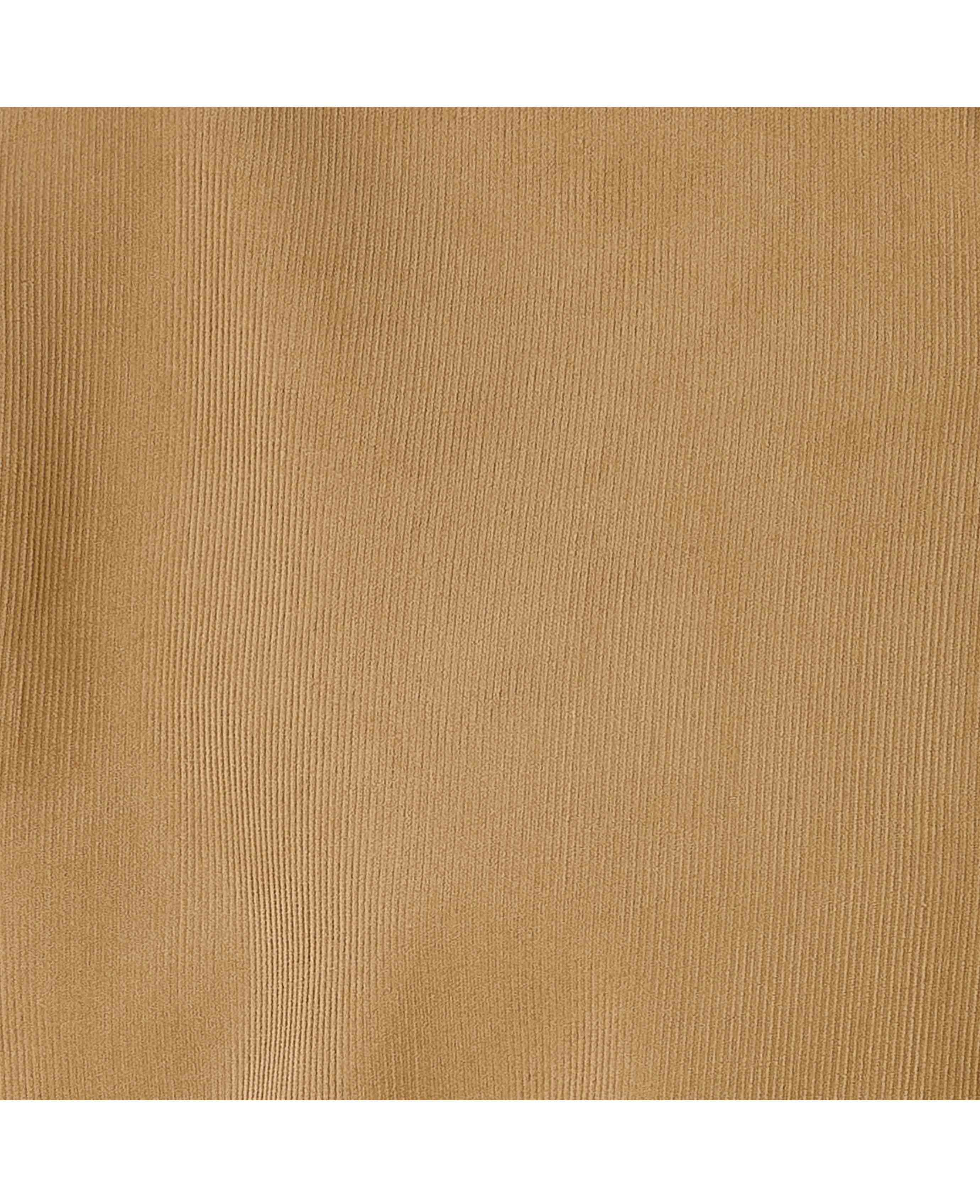 Camel Cotton Babycord Slim Fit Button-Down Casual Shirt - Image 6