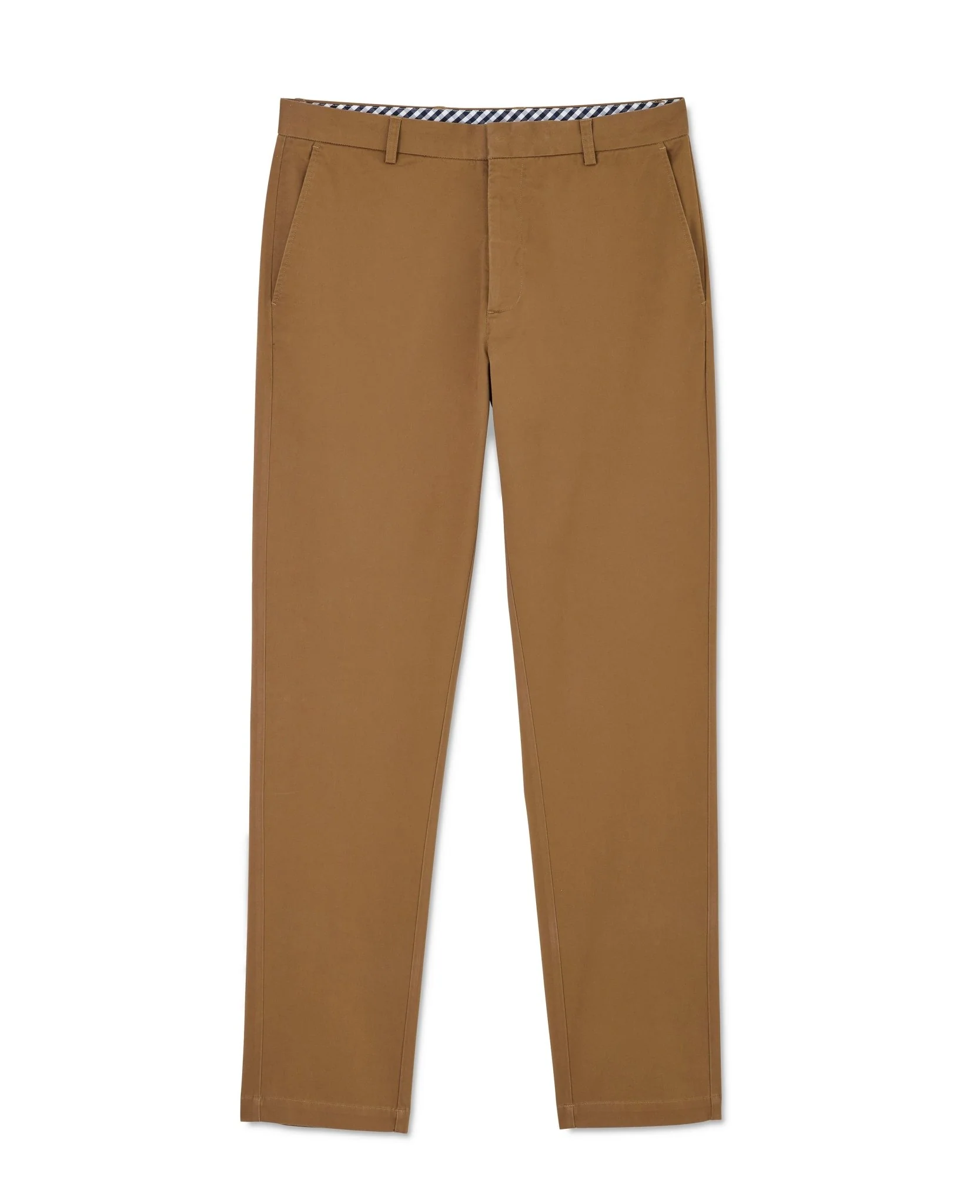 Cappuccino Brown Stretch Cotton Classic Fit Flat Front Chinos - Image 3