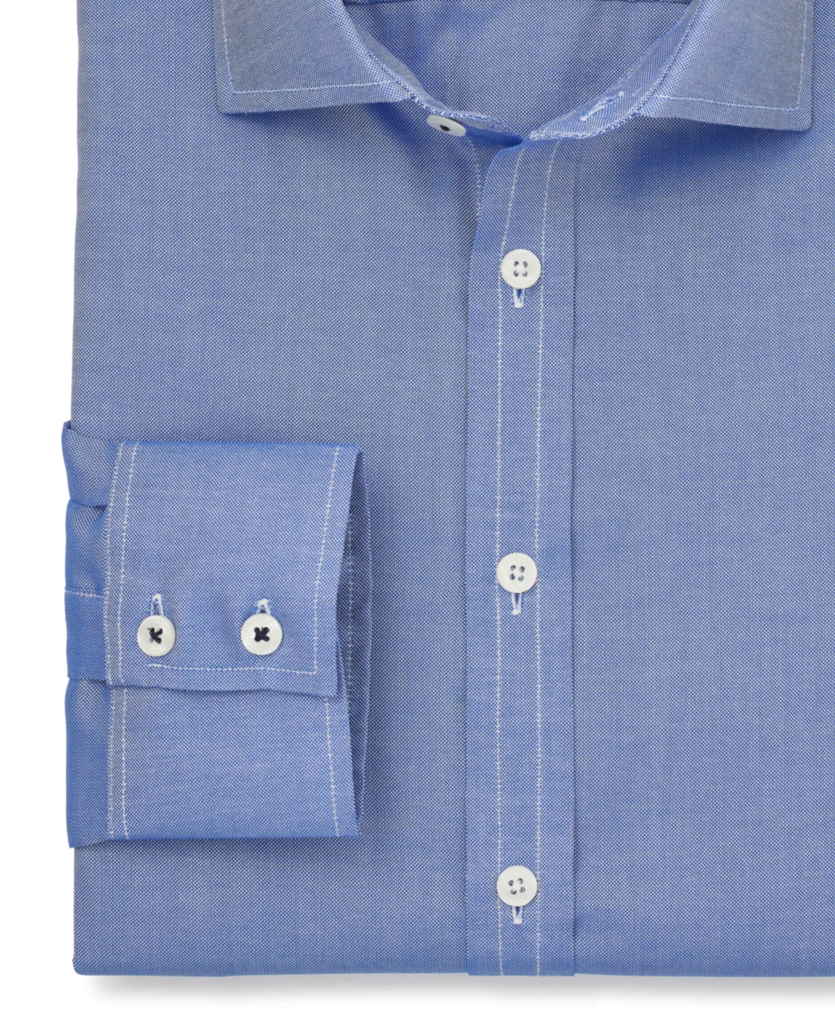 Lloyd Mid Blue Pinpoint Made-to-Measure Shirt - Image 3