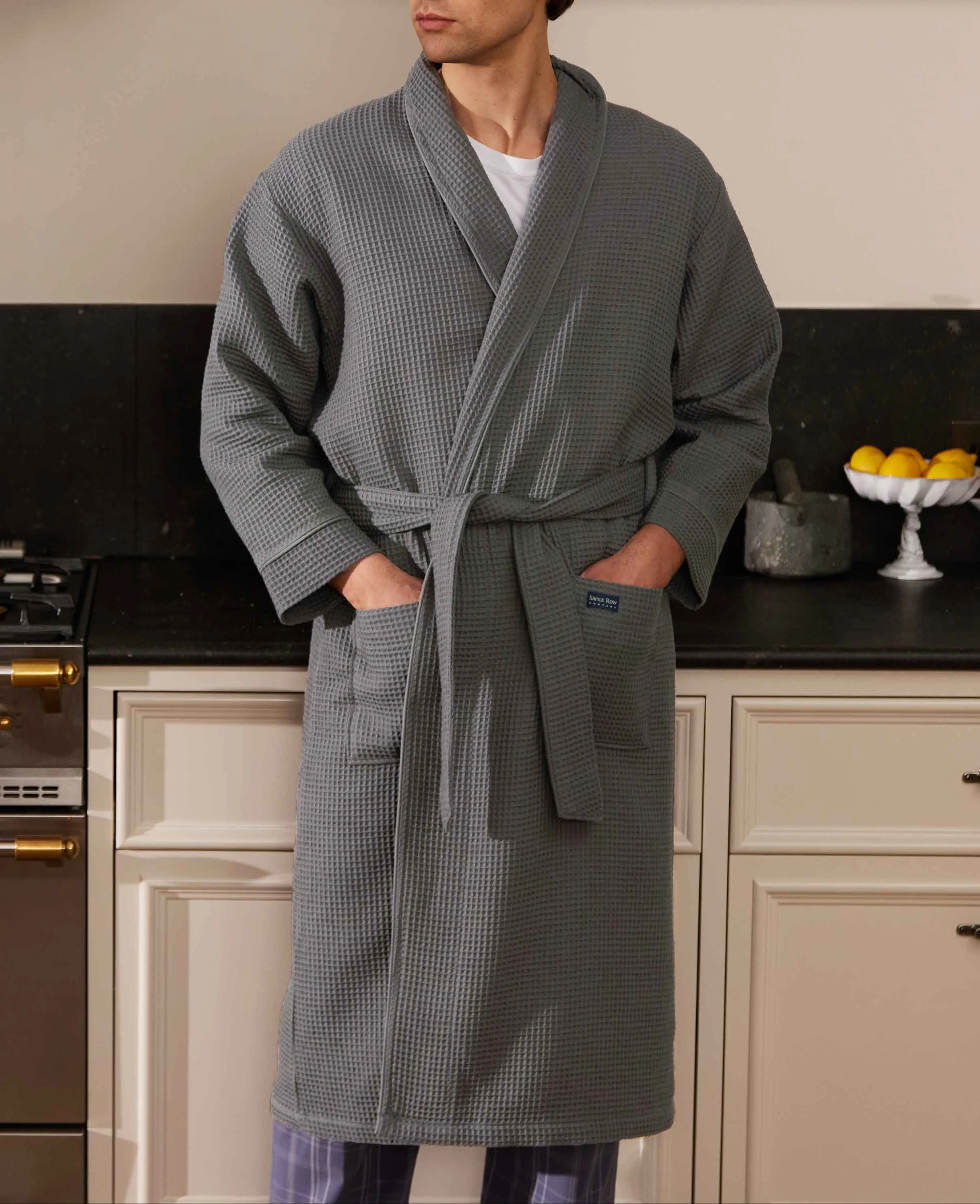 Charcoal Waffle Dressing Gown - Image 6