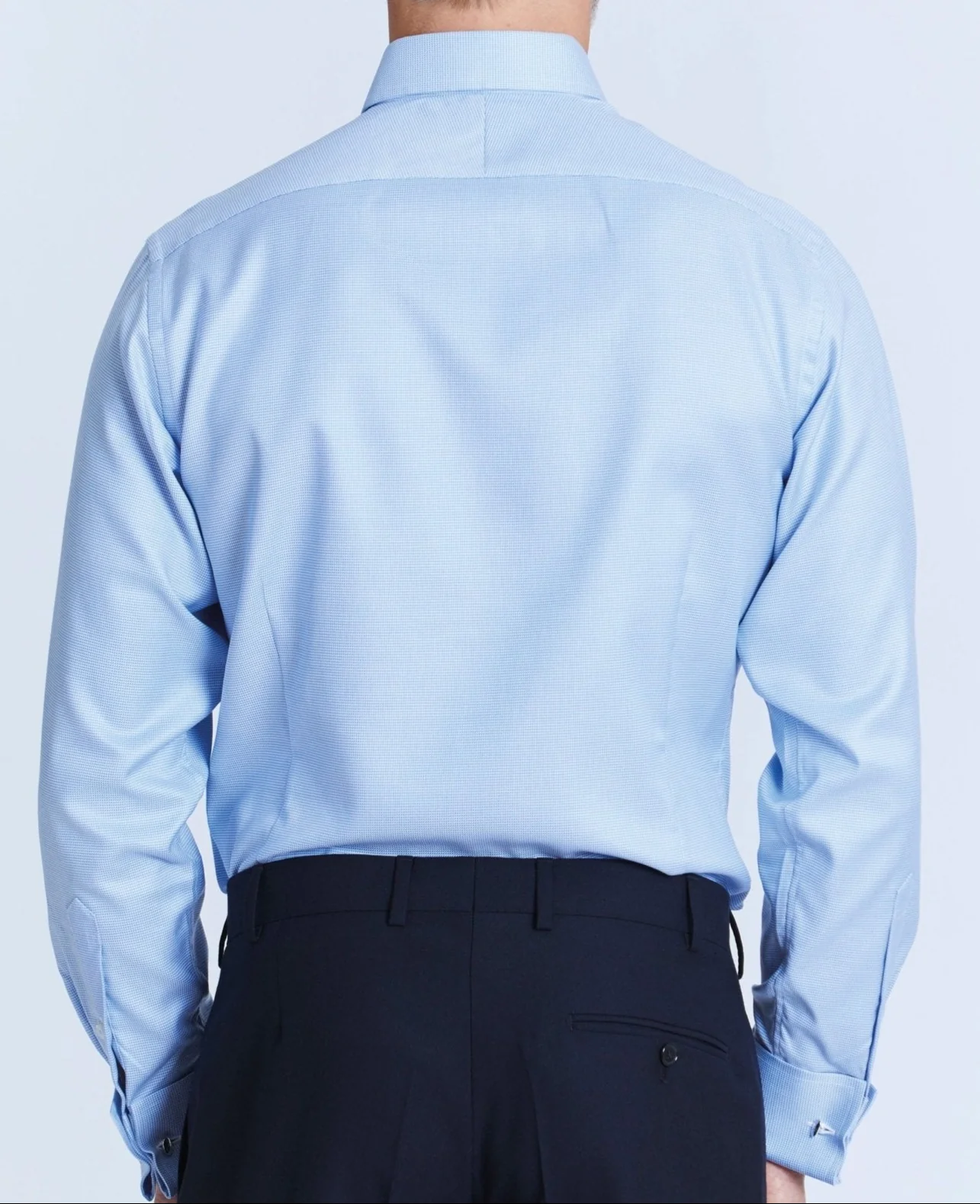 Chester Blue Dobby Made-To-Measure Shirt - Image 4