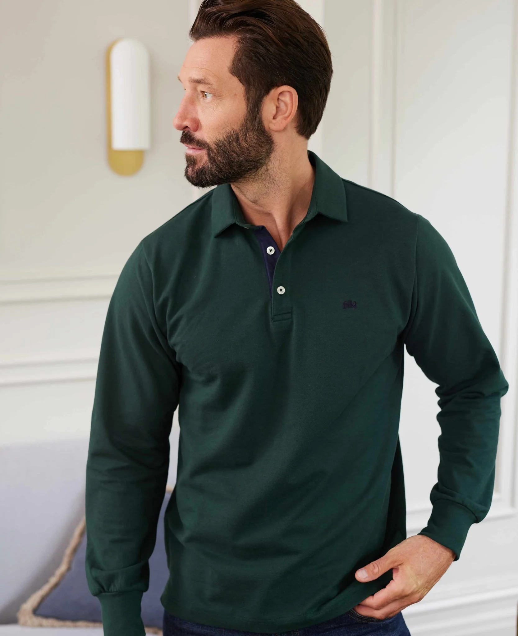 Dark Green Long Sleeve Polo Shirt [RTC] - Image 4