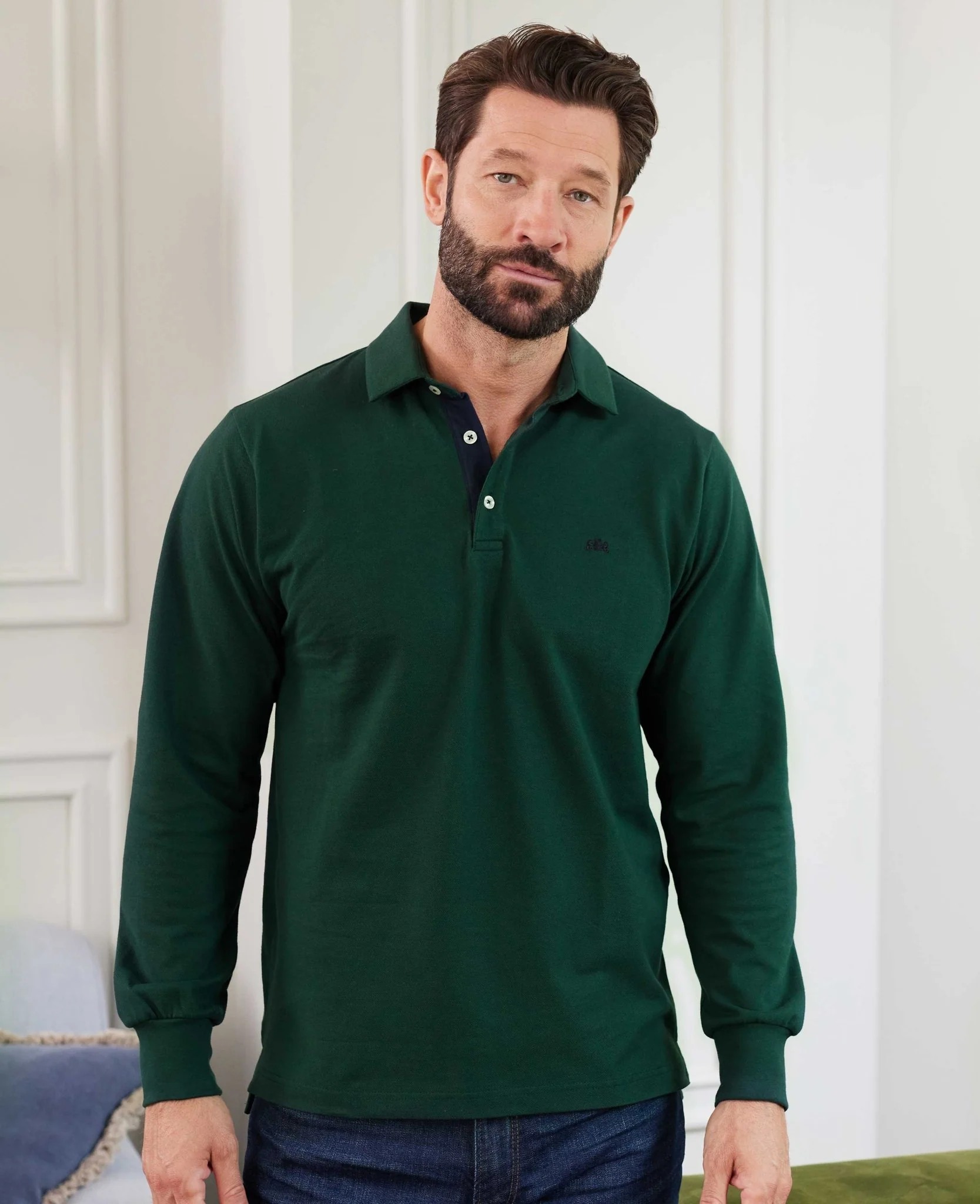 Dark Green Long Sleeve Polo Shirt [RTC] - Image 7