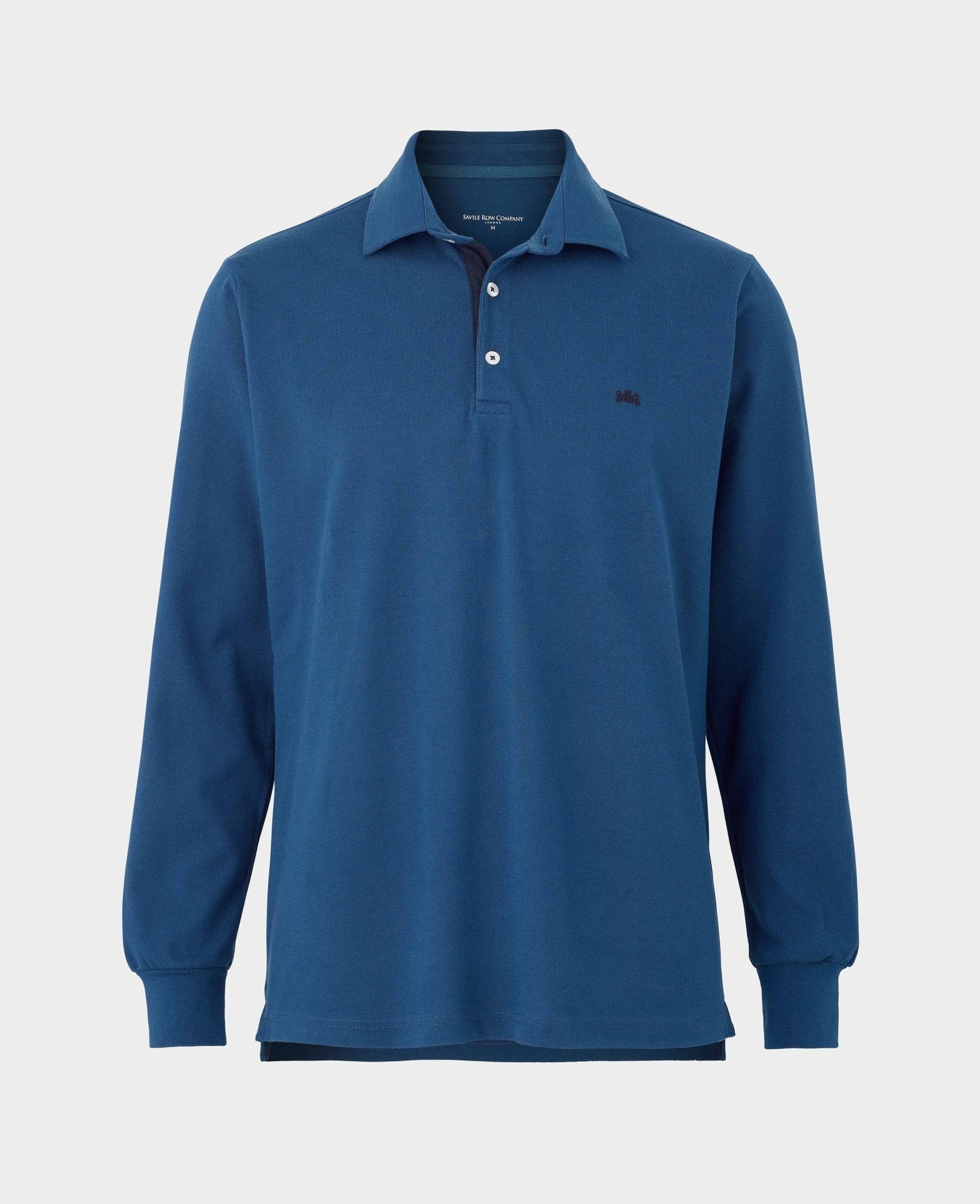 Denim Blue Long Sleeve Polo Shirt [RTC] - Image 3
