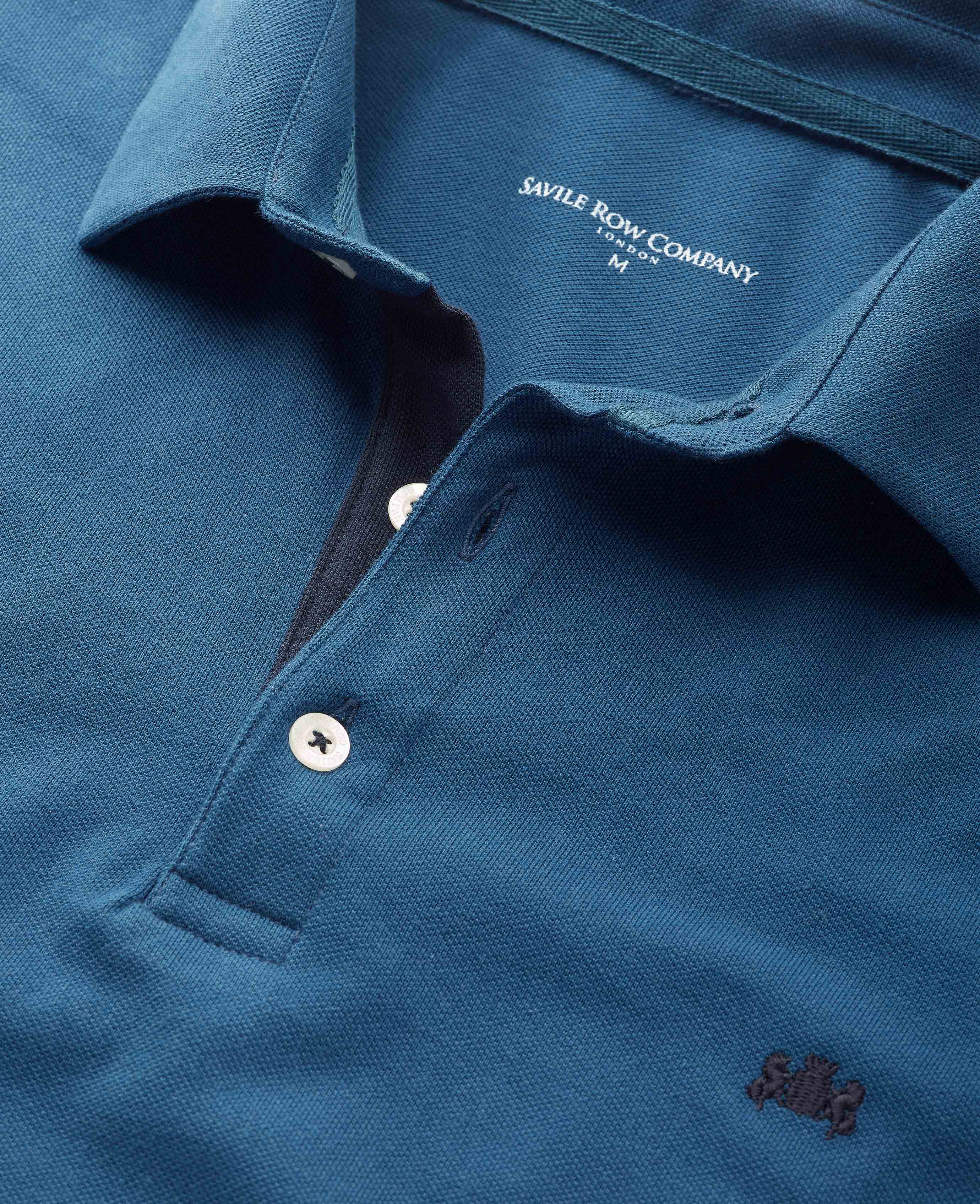 Denim Blue Long Sleeve Polo Shirt [RTC] - Image 5