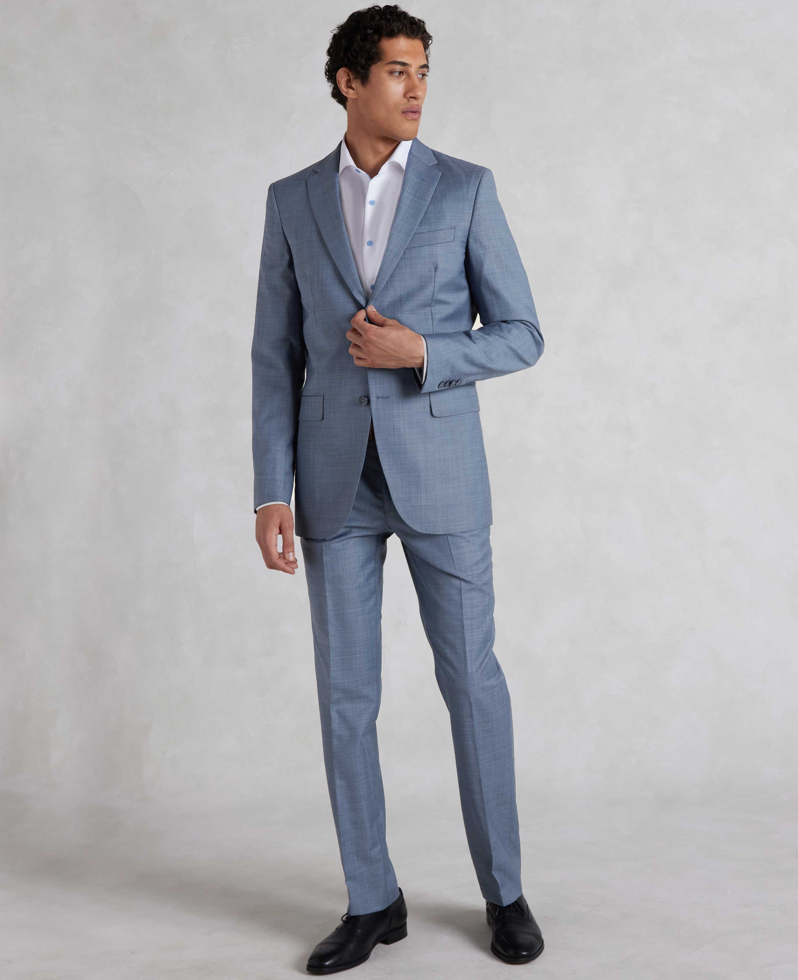 Denim Navy Wool Blend Tailored Suit Jacket - Image 5