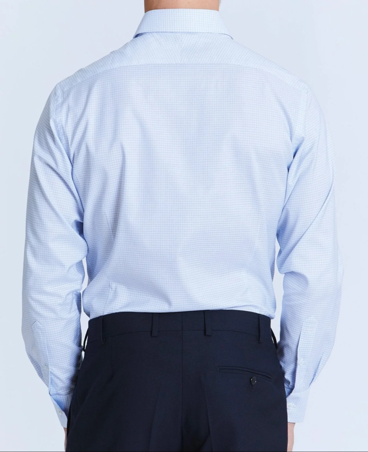Douglas Blue Small Check Made-To-Measure Shirt - Image 4