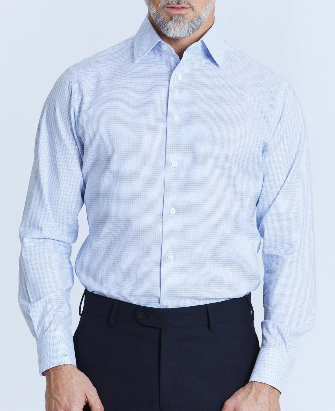 Douglas Blue Small Check Made-To-Measure Shirt - Image 5