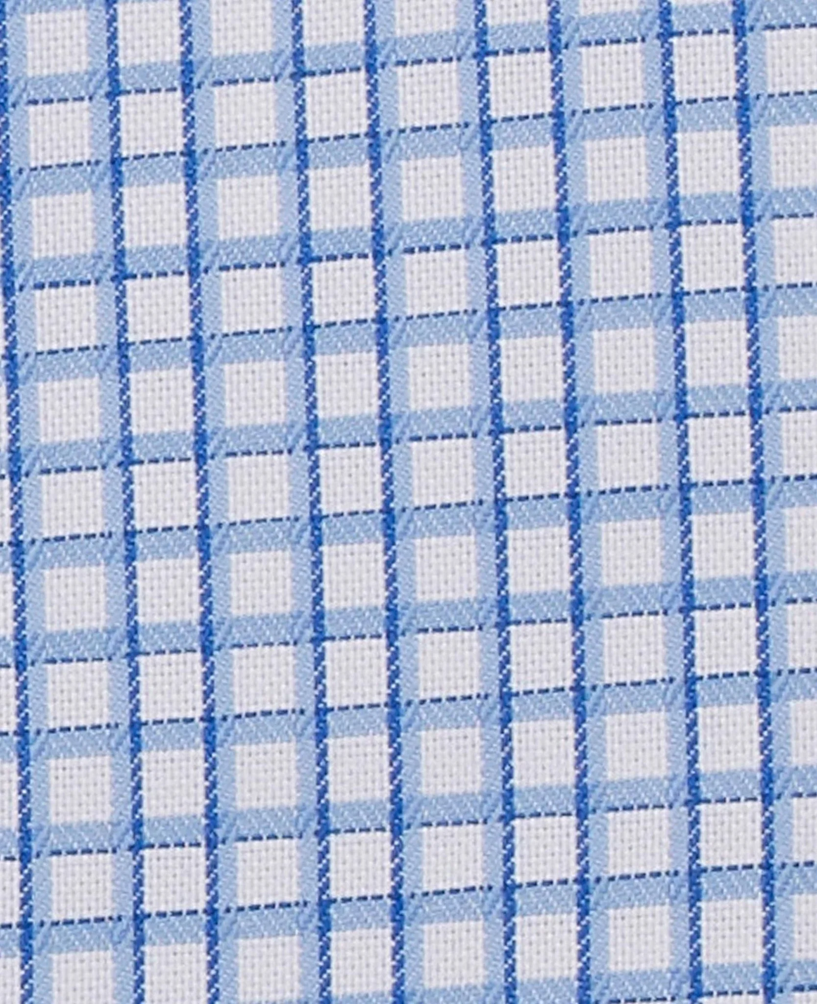 Ernest Blue White Shadow Check Made-To-Measure Shirt - Image 2