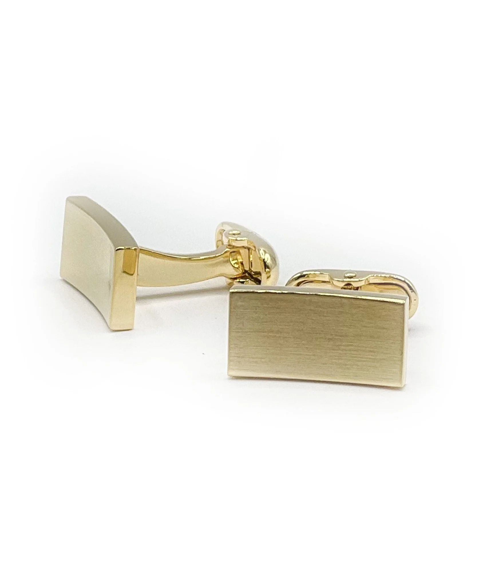 Gold Tone Rhodium Plated Concave Cufflinks