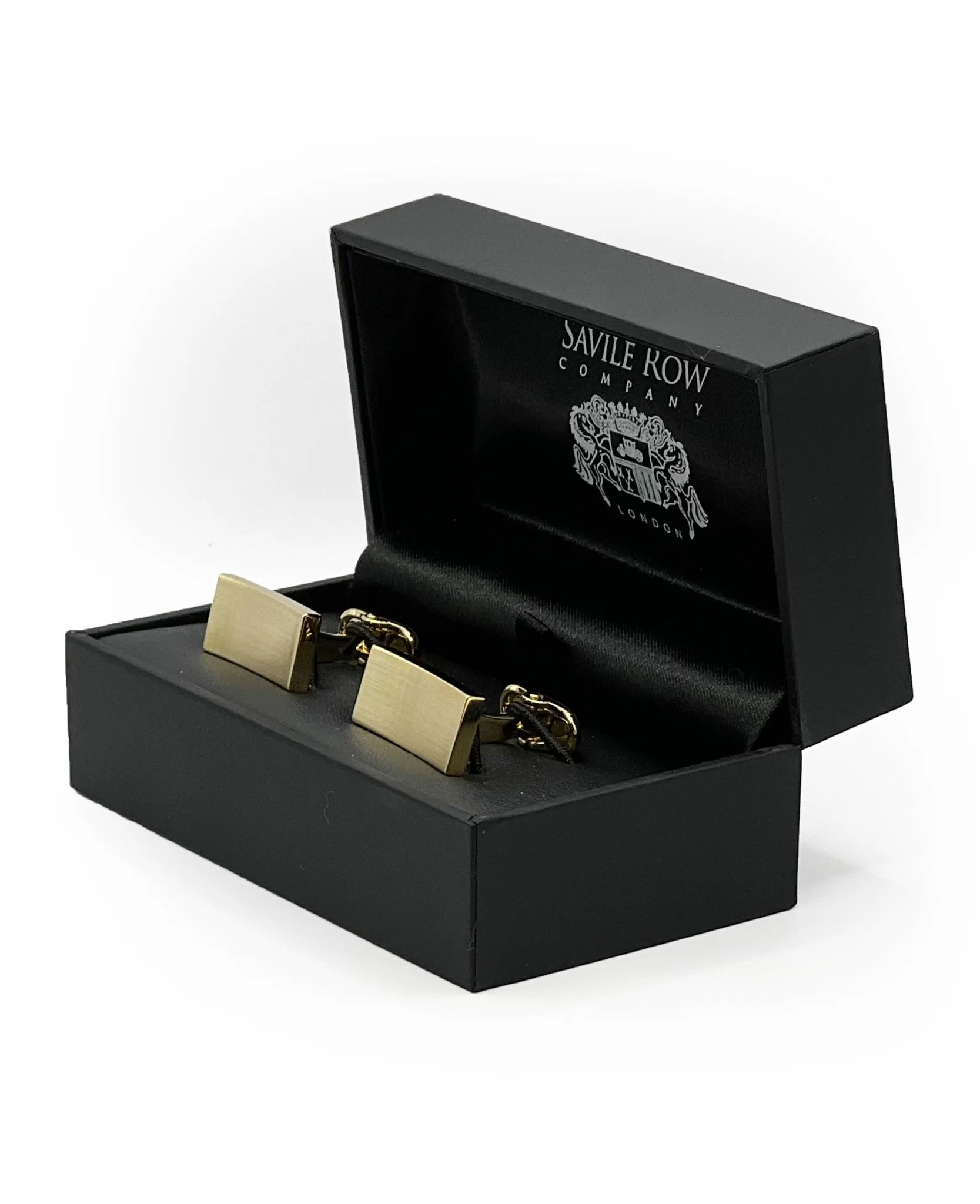 Gold Tone Rhodium Plated Concave Cufflinks - Image 2