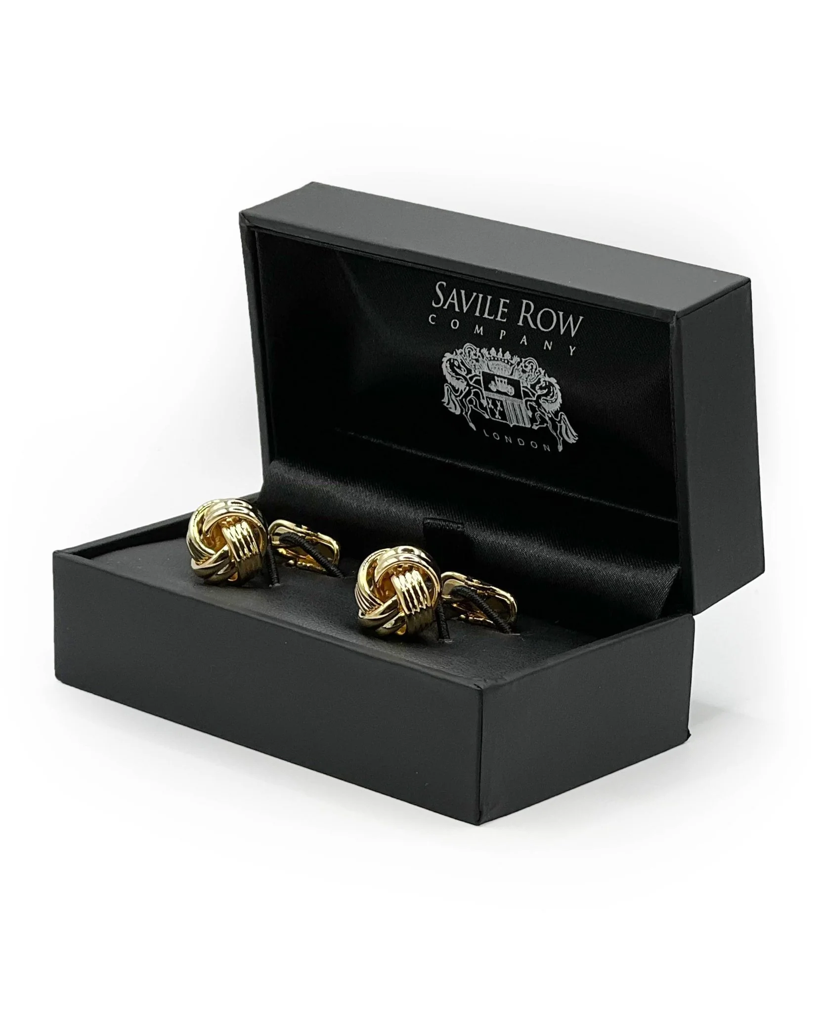 Gold Tone Rhodium Plated Knot Cufflinks - Image 2