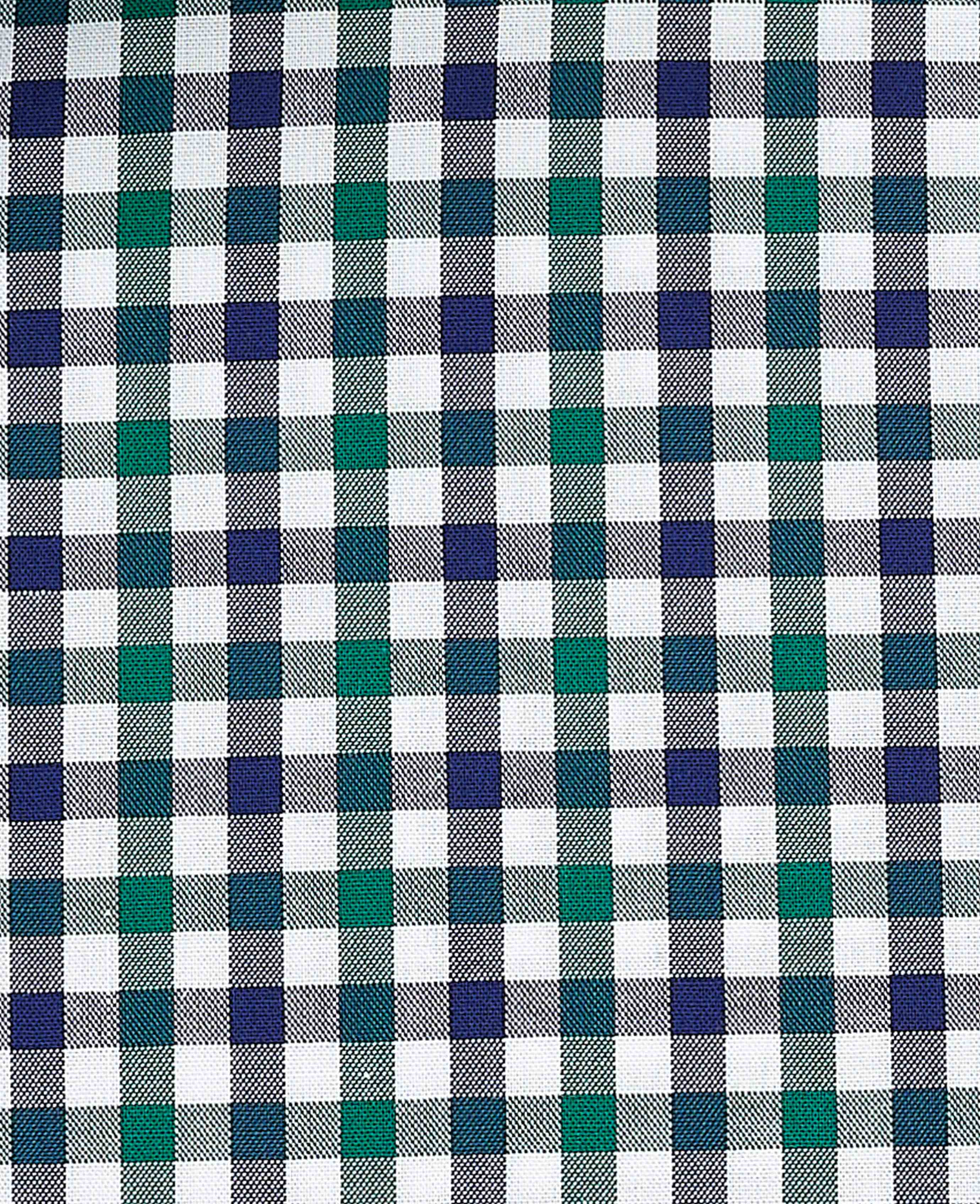Green Blue Poplin Gingham Check Slim Fit Casual Shirt - Image 6