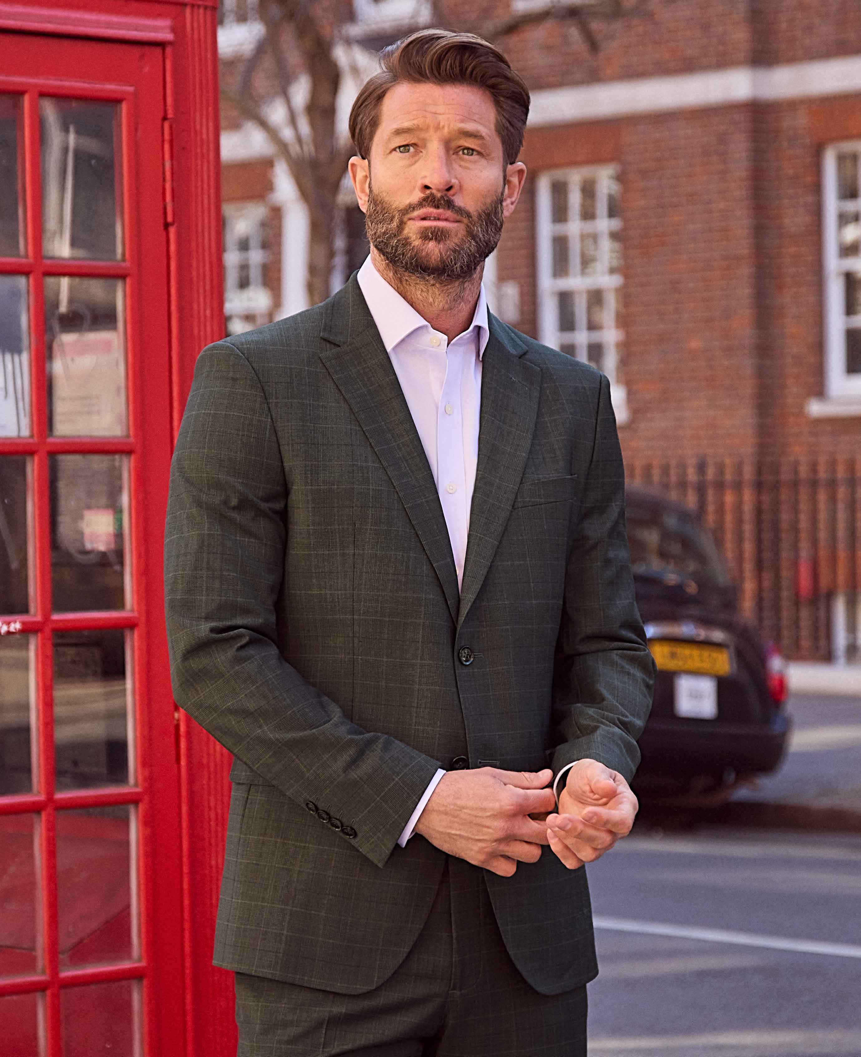 Grey Prince of Wales Check Wool Blend Suit Jacket - Image 2