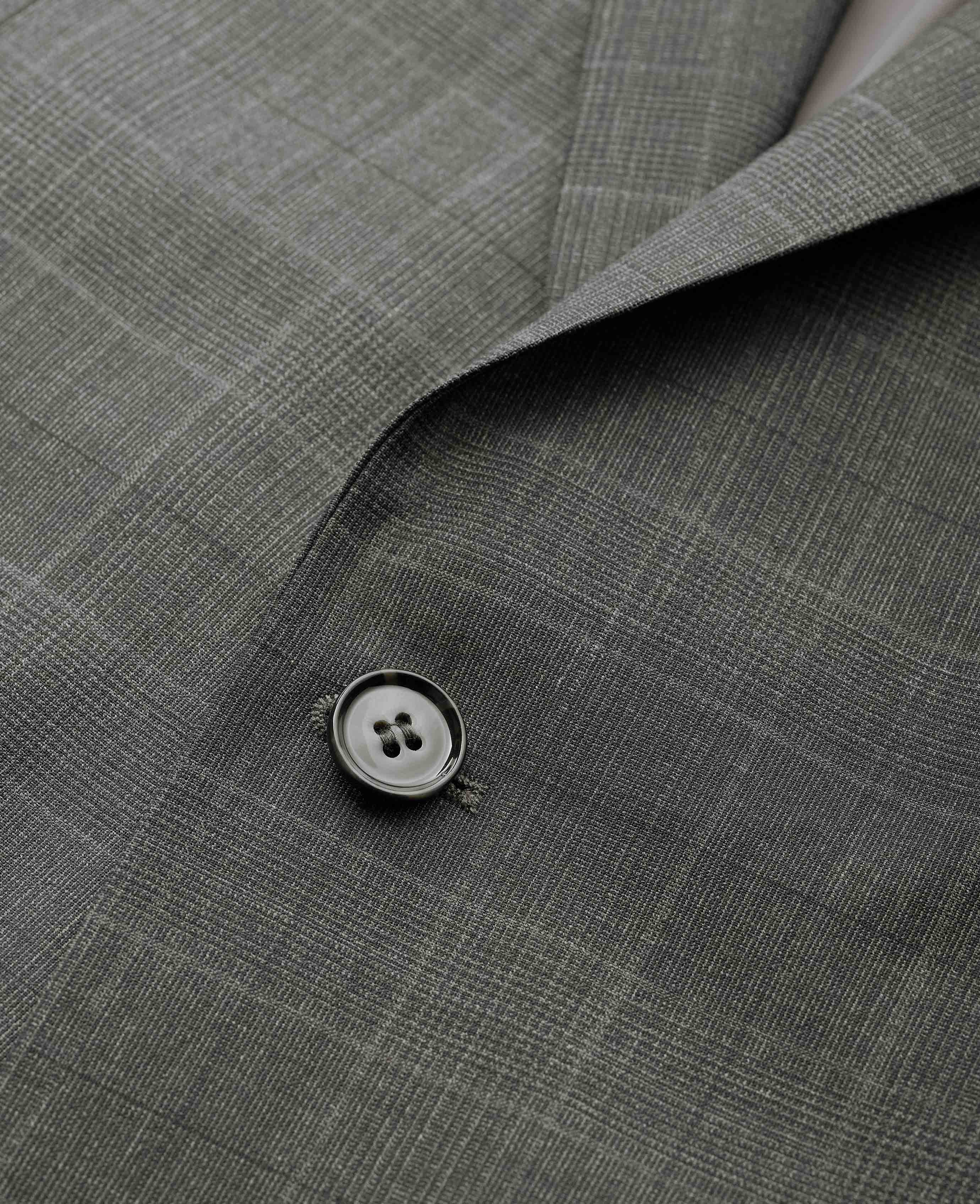Grey Prince of Wales Check Wool Blend Suit Jacket - Image 5