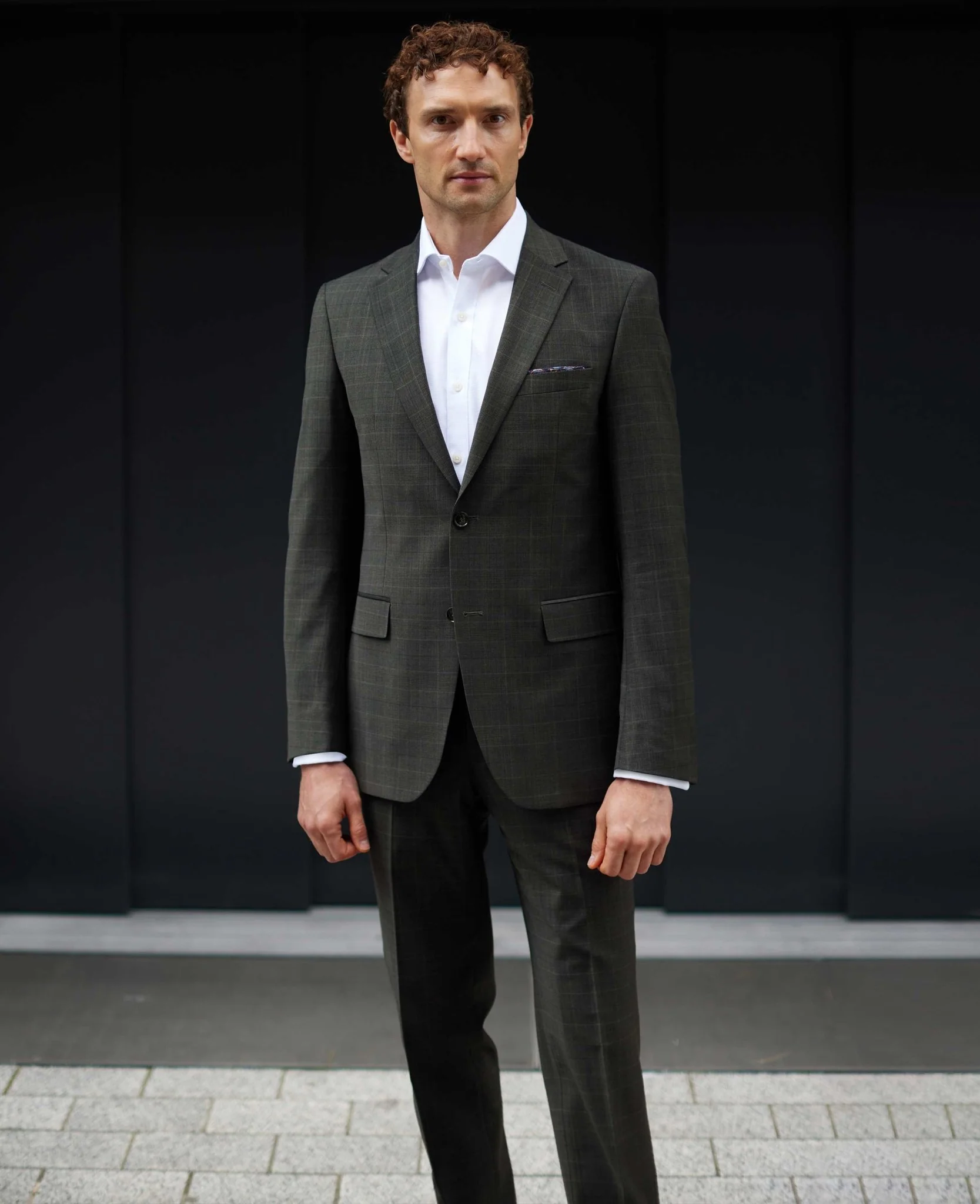Grey Prince of Wales Check Wool Blend Tailored Suit - Image 3