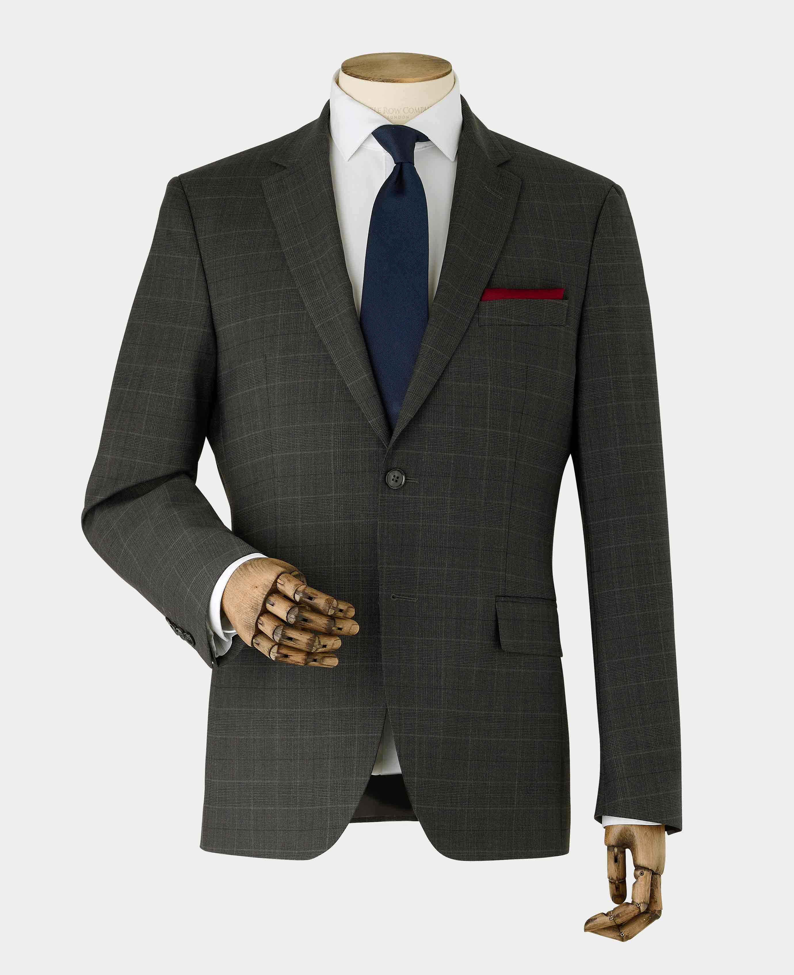 Grey Prince of Wales Check Wool Blend Tailored Suit - Image 8