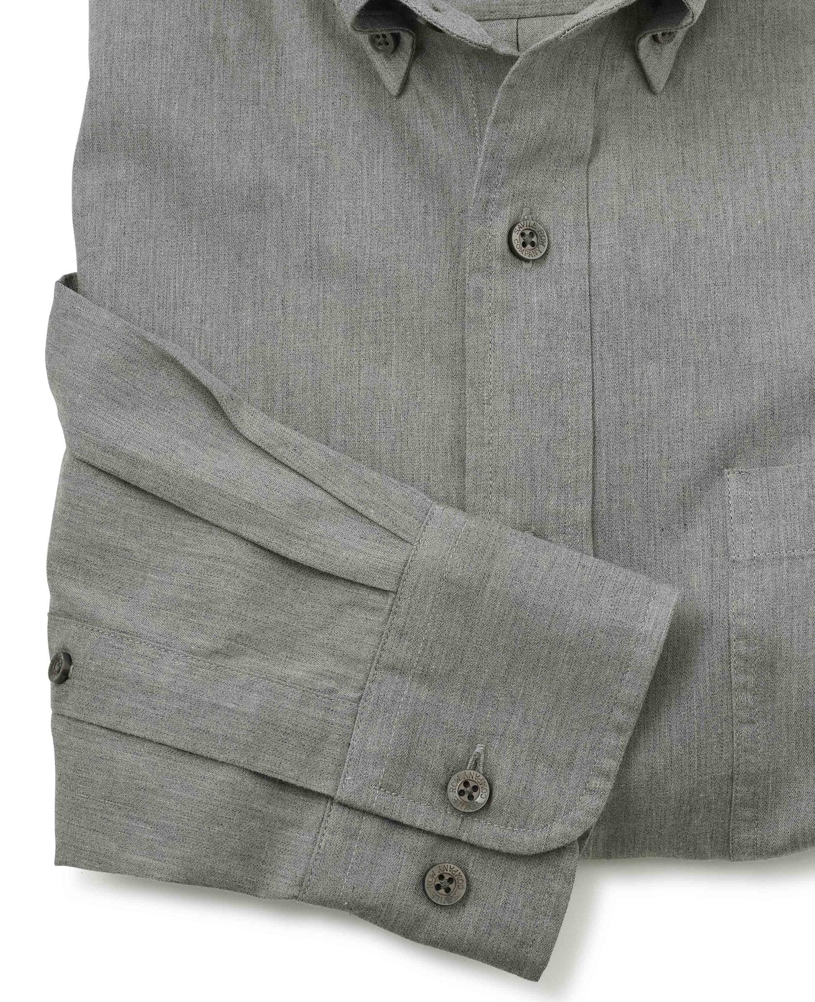 Grey Twill Classic Fit Button-Down Shirt [RTC] - Image 4