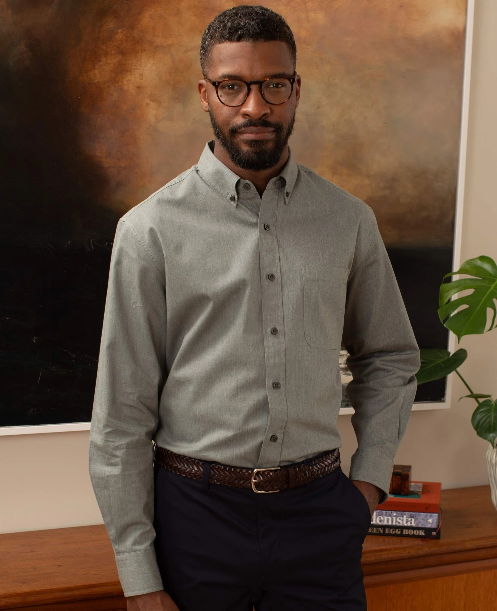 Grey Twill Classic Fit Button-Down Shirt [RTC] - Image 5