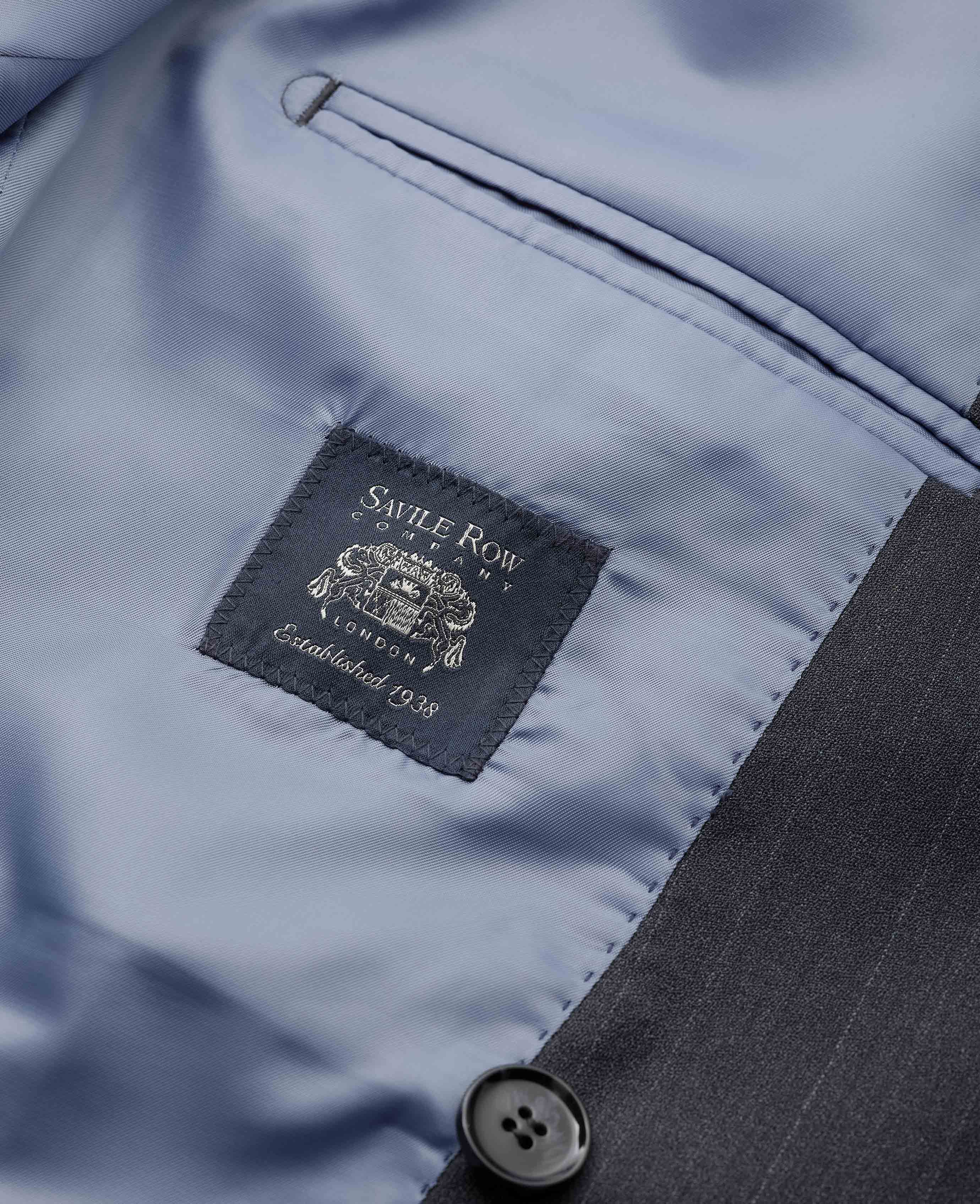 Grey Wool Blend Chalk Stripe Double Breasted Tailored Suit - Image 6