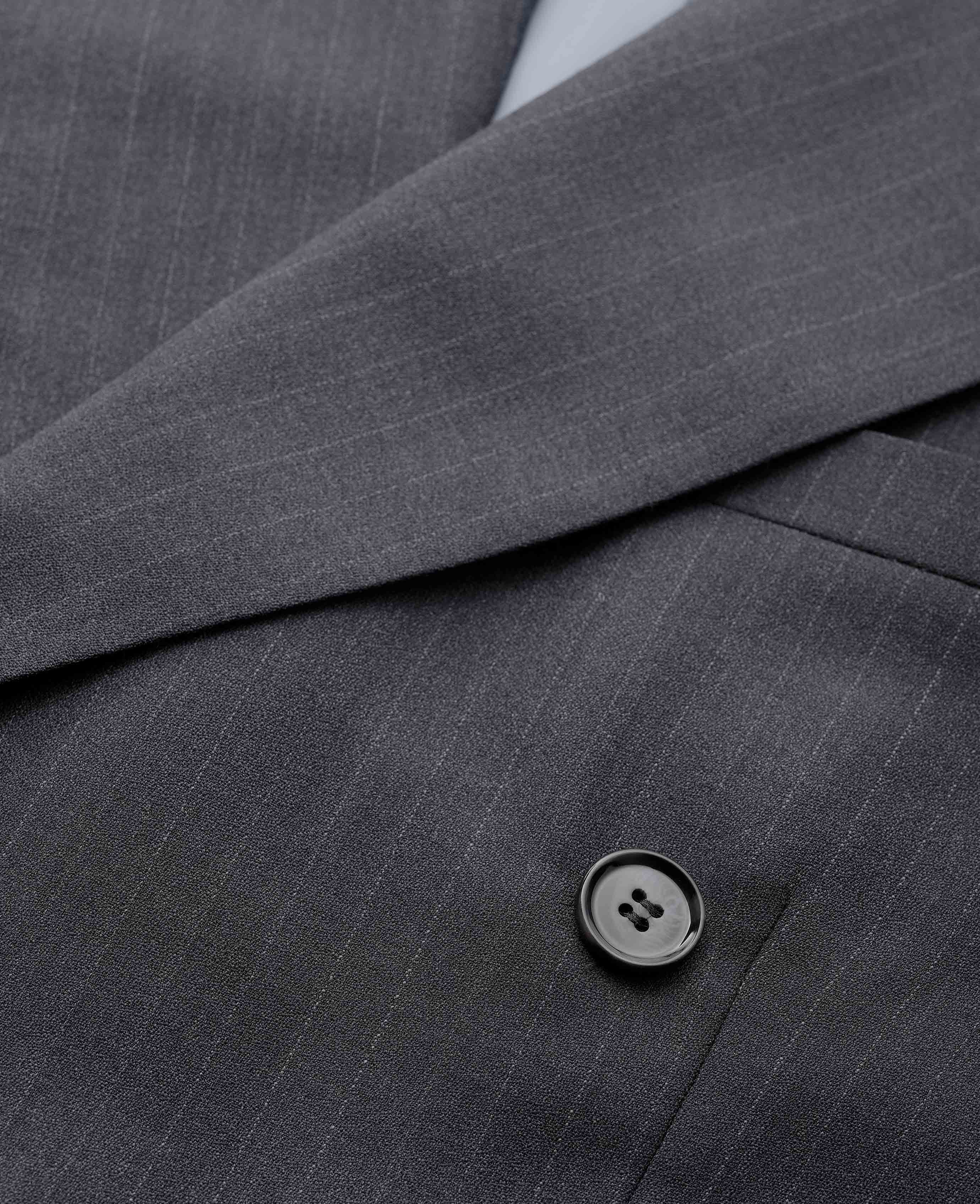 Grey Wool Blend Chalk Stripe Double Breasted Tailored Suit - Image 8