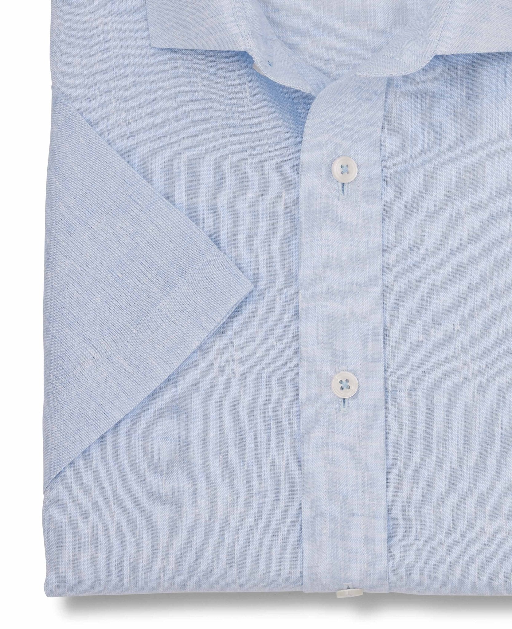 Harold Pale Blue Linen Made-To-Measure Shirt - Image 3
