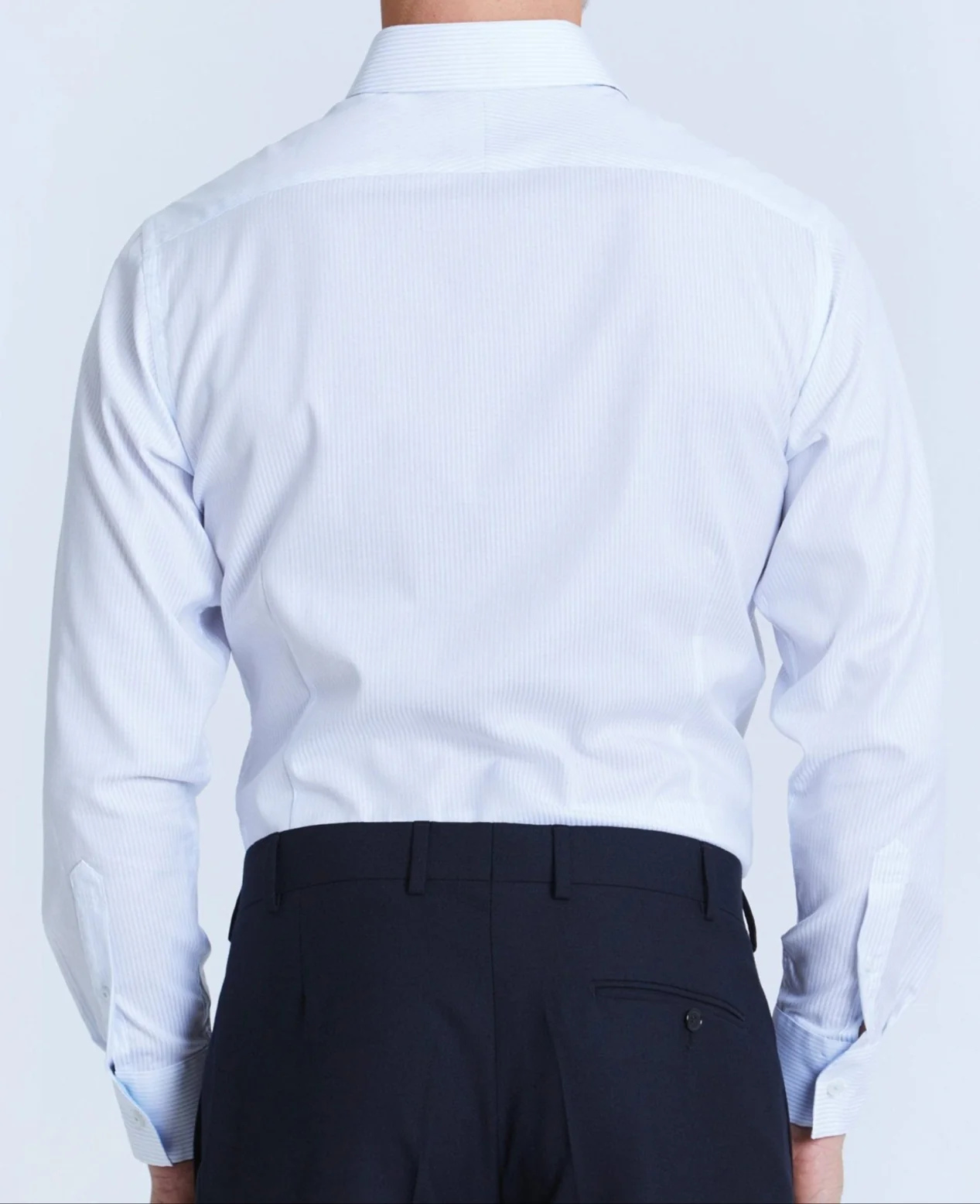 Hudson Fine Blue Stripe Made-To-Measure Shirt - Image 5