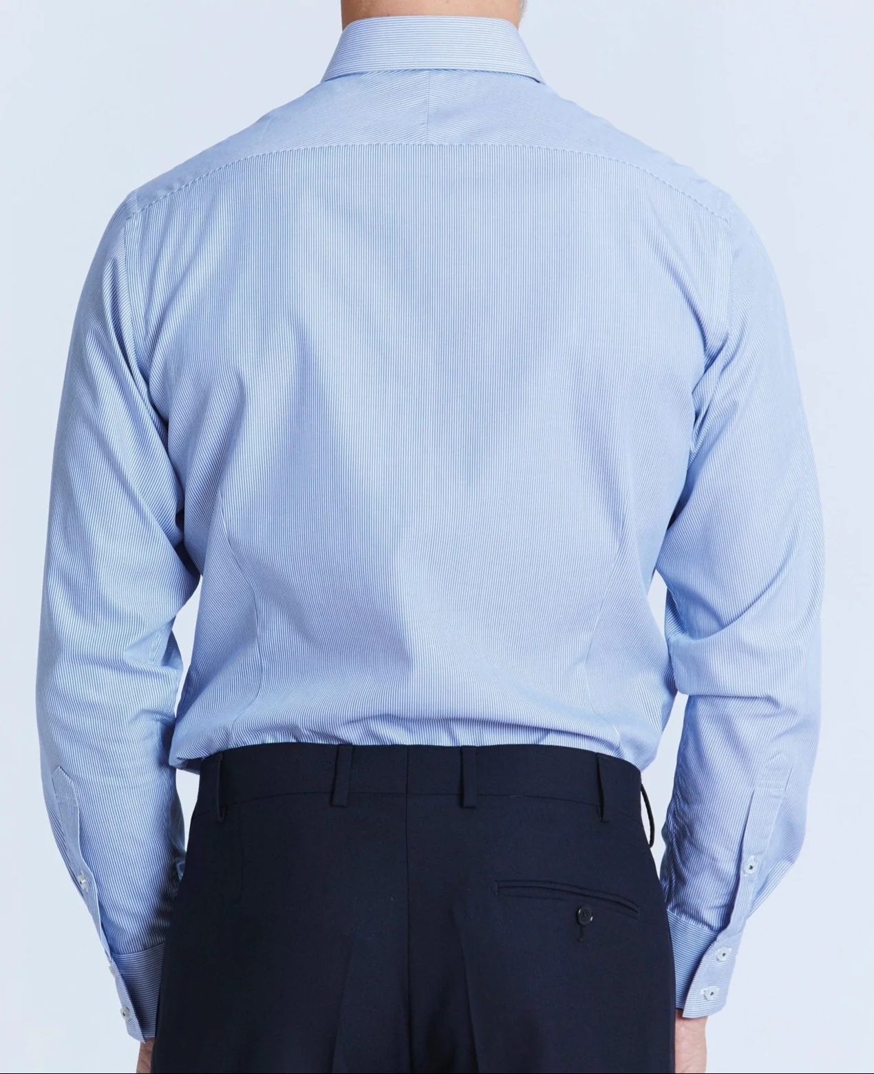 Jacob Navy Fine Bengal Stripe Made-To-Measure Shirt - Image 4
