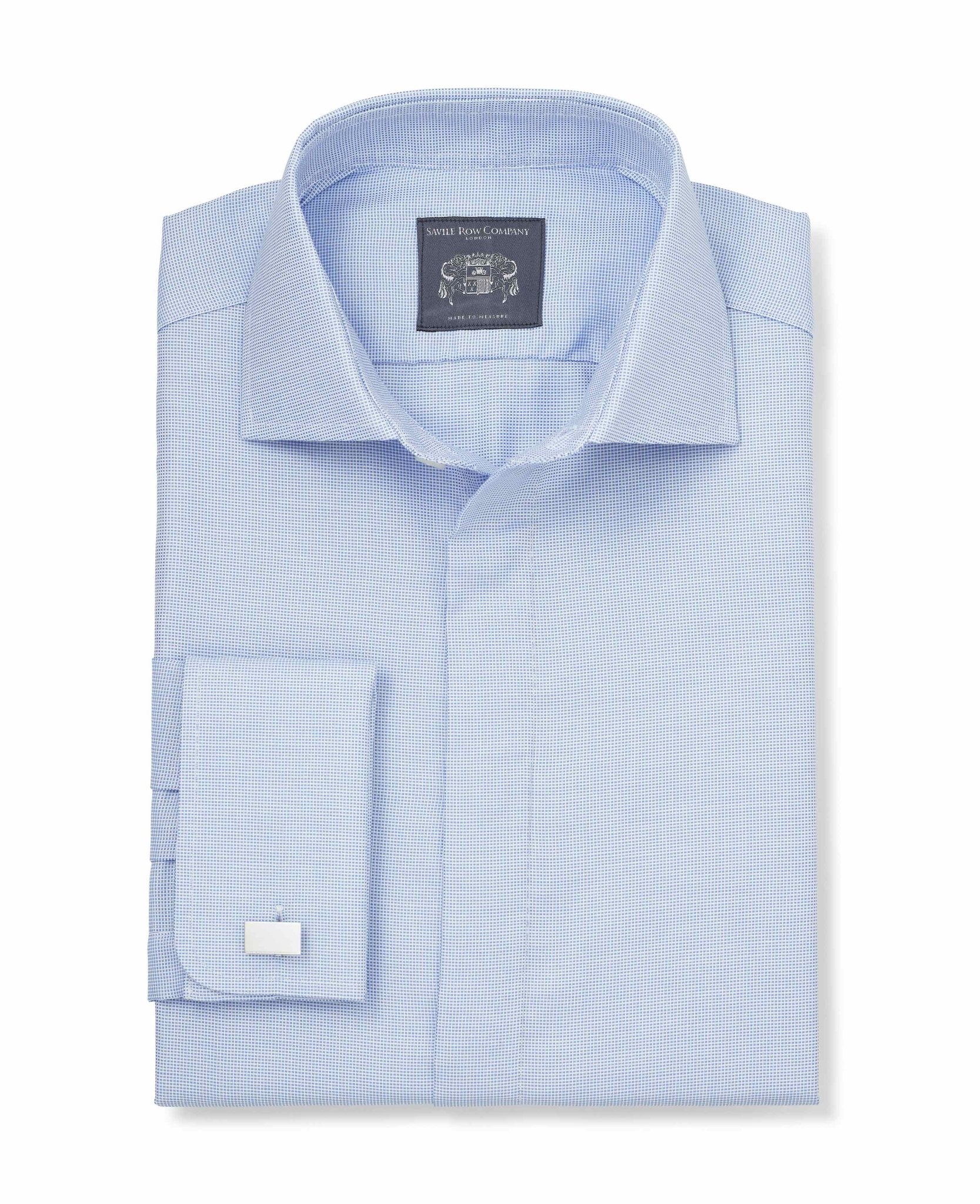 Mark Pale Blue Basket Dobby Made-to-Measure Shirt