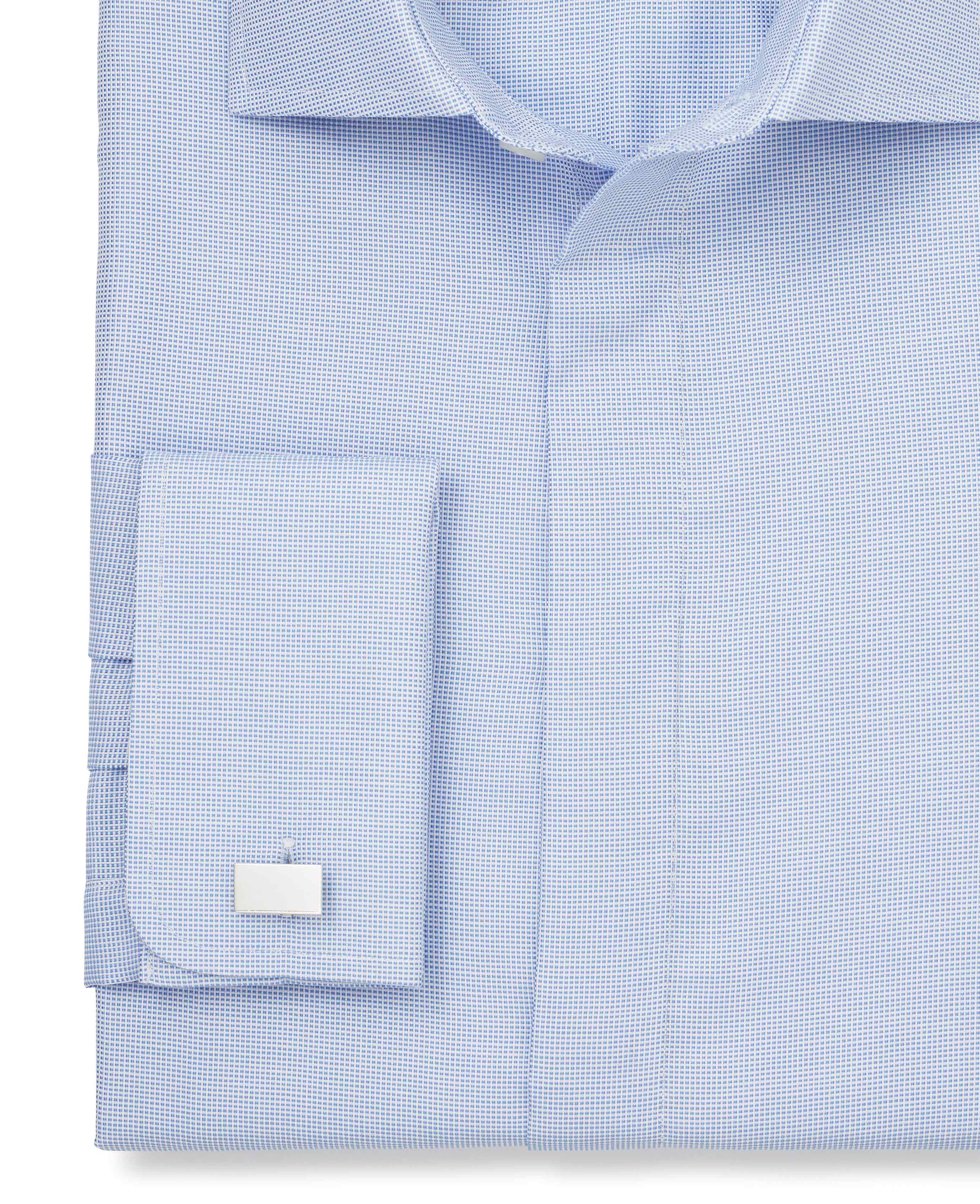 Mark Pale Blue Basket Dobby Made-to-Measure Shirt - Image 3