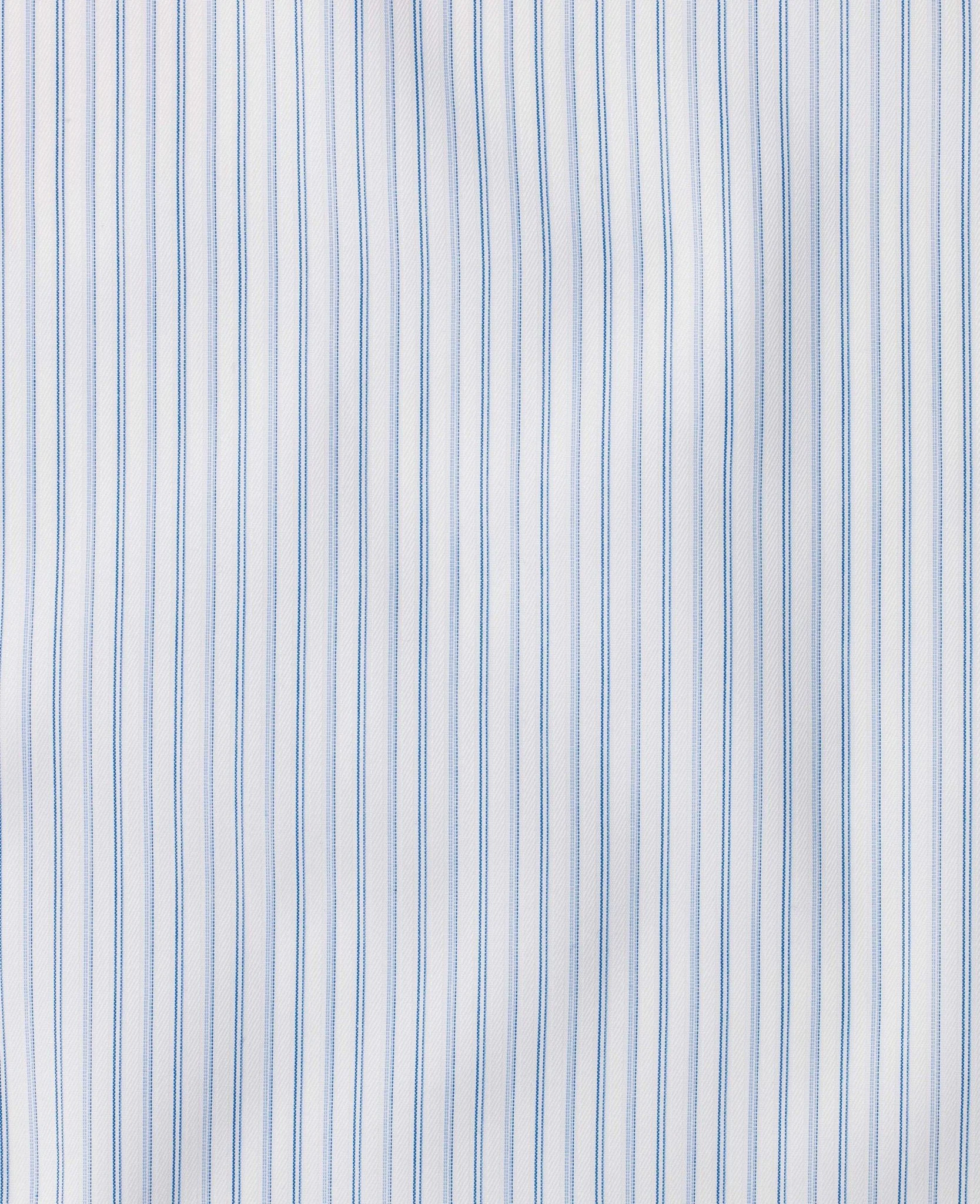 Jeffrey Blue Navy White Fine Stripe Made-To-Measure Shirt - Image 2